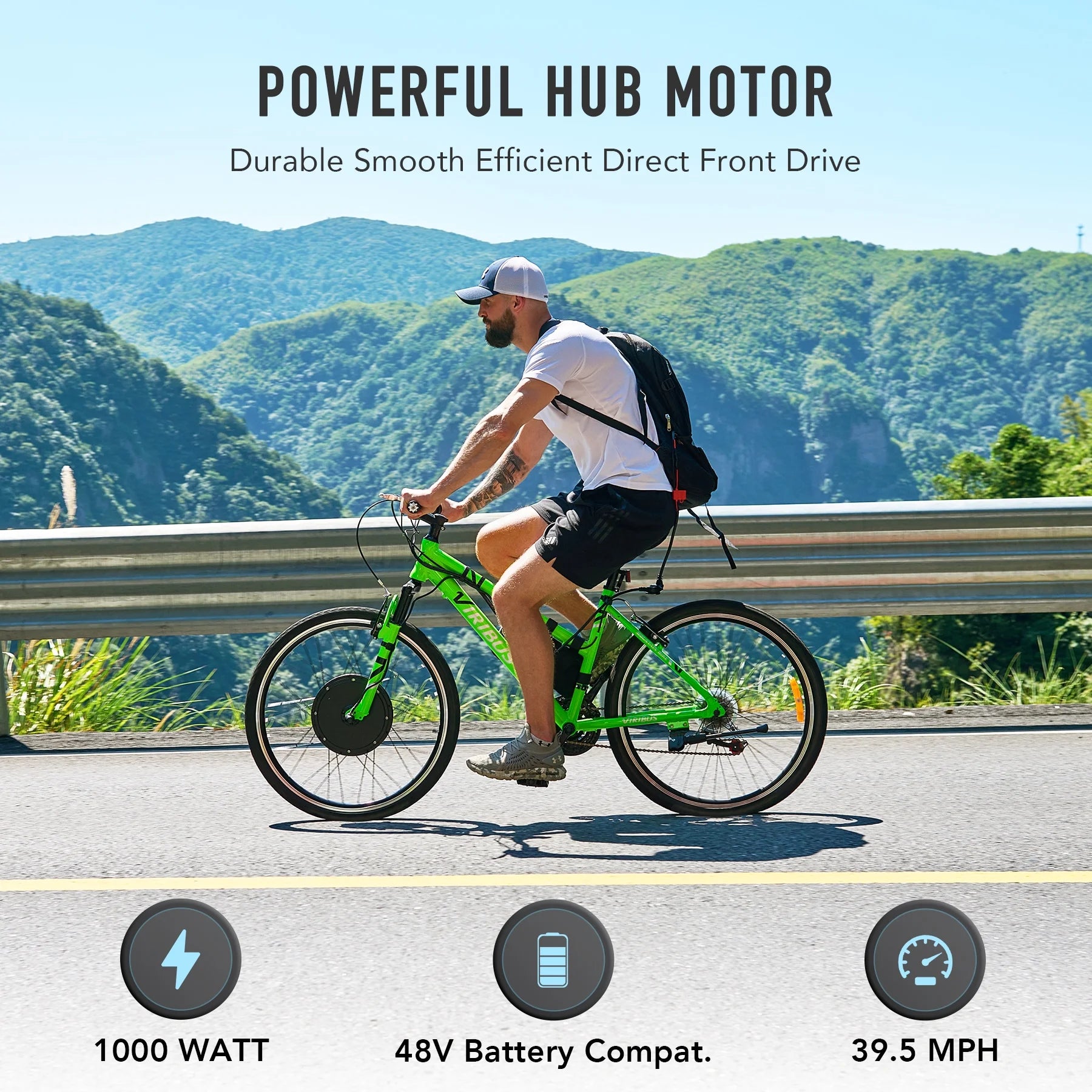 Viribus Electric Bike Conversion Kit 26" Rear Wheel 1000W Hub Motor LCD Ebike DIY Set - Product image 34