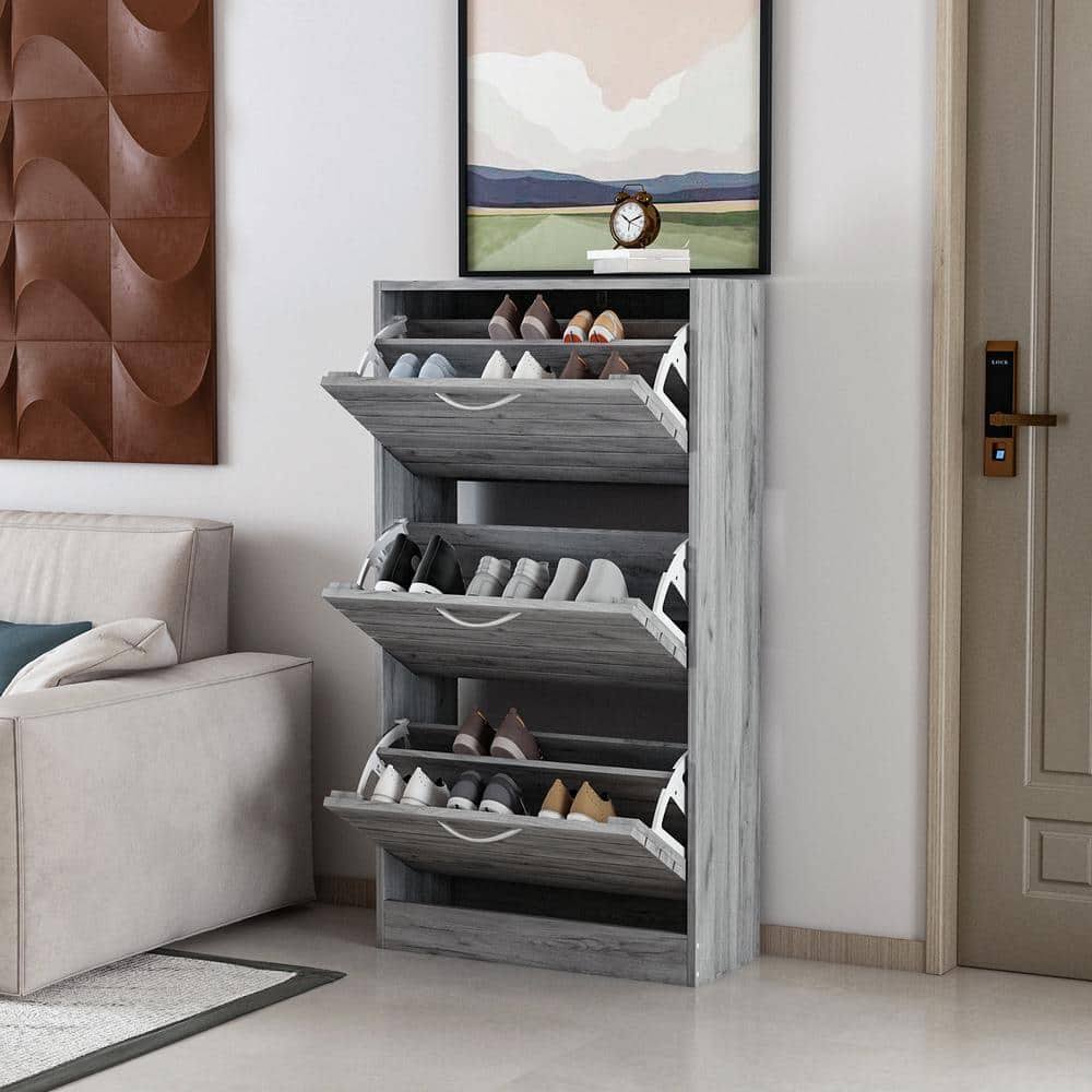 42.3 in. H x 22.4 in. W Gray Shoe Storage Cabinet with 3-Drawers for Entryway Hallway - Product image 1