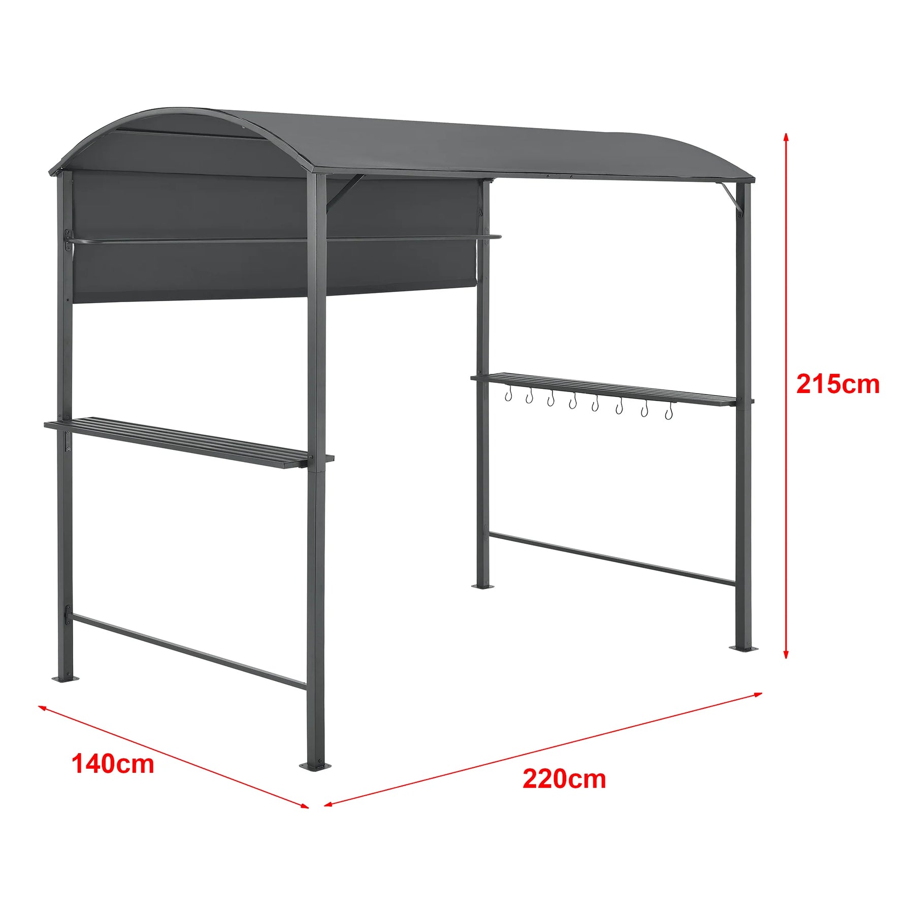 Gazebo barbecue pavilion 215 x 220 x 140 cm anthracite dark gray 03_0008739 -