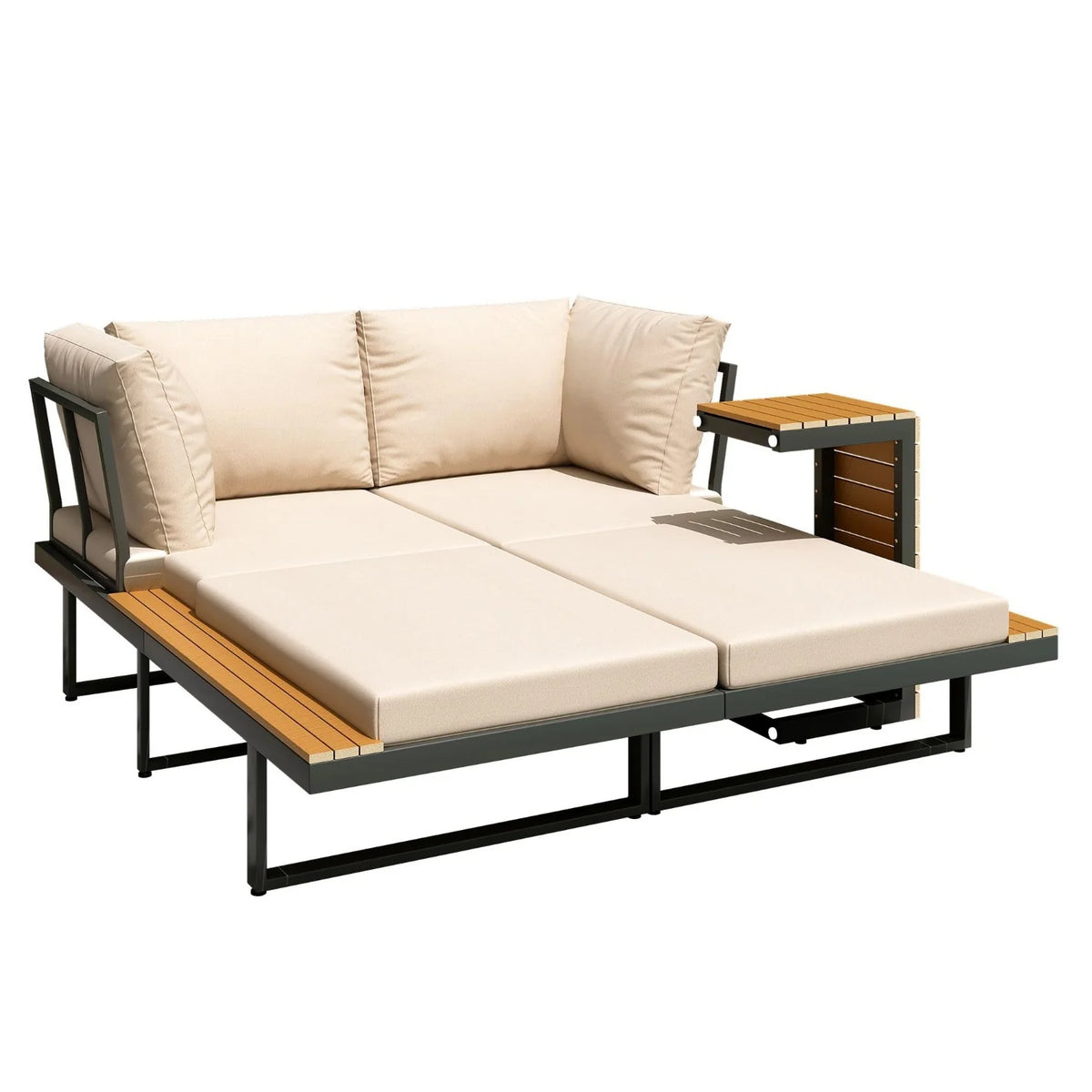 AECOJOY 4 Piece Metal Patio Furniture Set with Waterproof Cover, Convertible Outdoor Daybed with Coffee - Product image 19