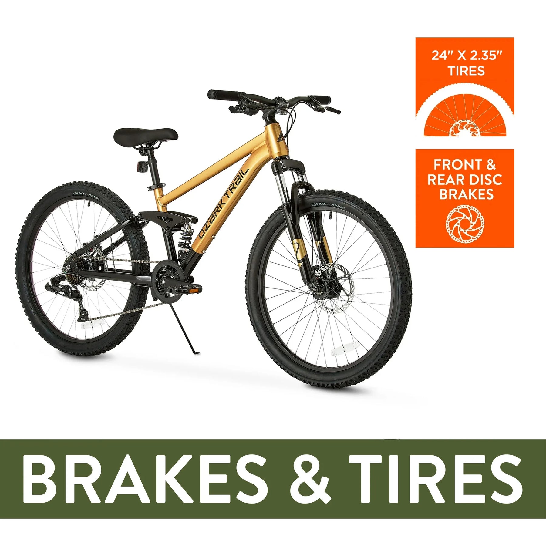 24" Ozark Trail FS.1 Epictrail Full Suspension Mountain Bike, for Teens and Adults, Heights Between 4'6" - Product image 12