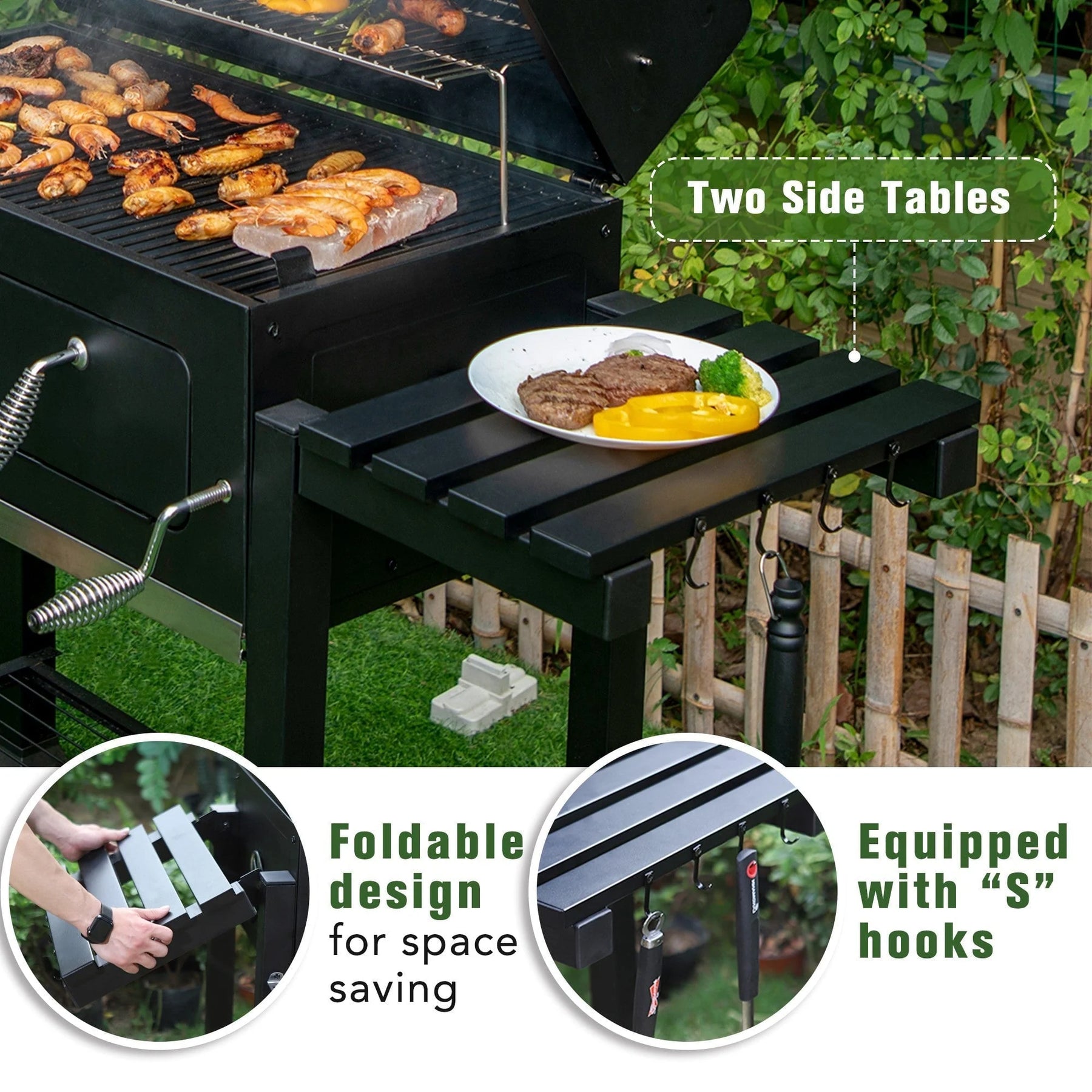 34 - Inch BBQ Charcoal Grill Outdoor Portable Barbecue Grill - Product image 5