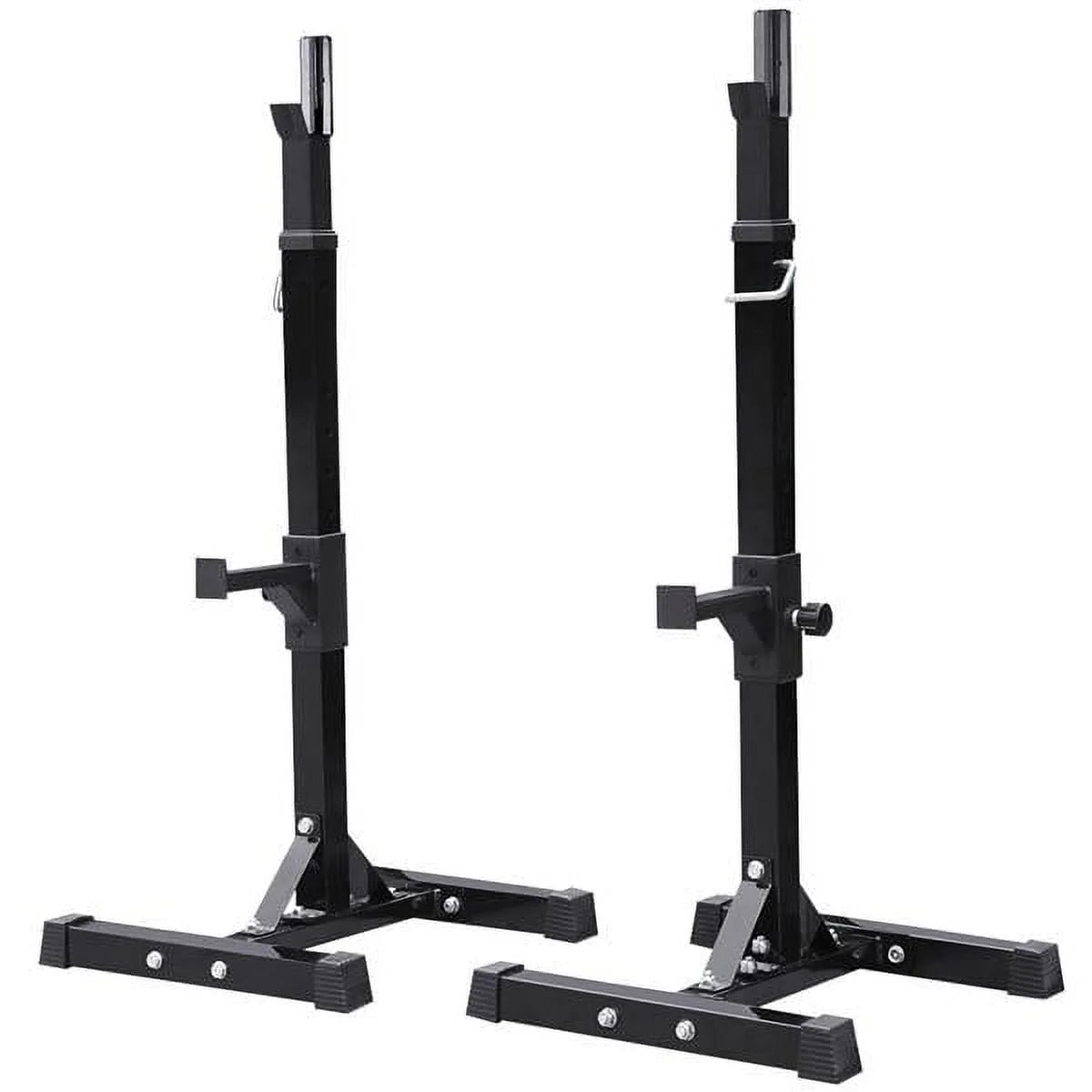 2 - Piece Adjustable Squat Stand Rack or Barbell Free Press Bench, Black - Product image 2