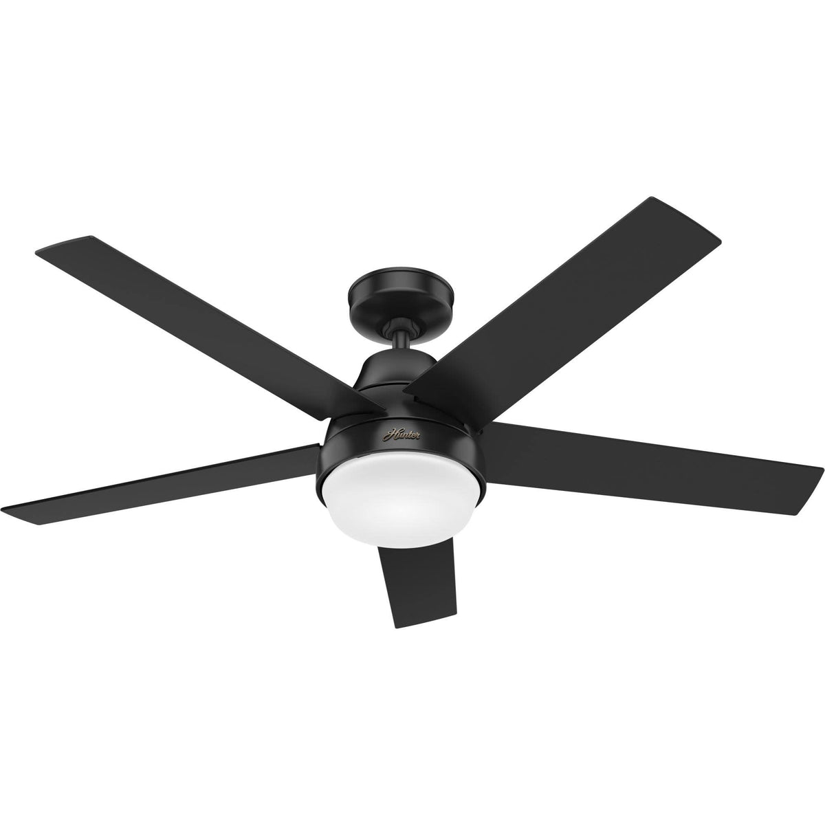 Hunter 52-Inch Aerodyne Matte Black Ceiling Fan with LED Light - Product image 1