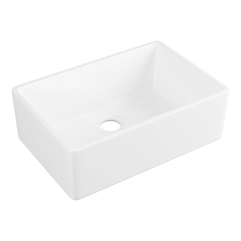 DeerValley DV-1K116 White 24 inch Farmhouse Sink with Bottom Grid and Strainer - Product image 1