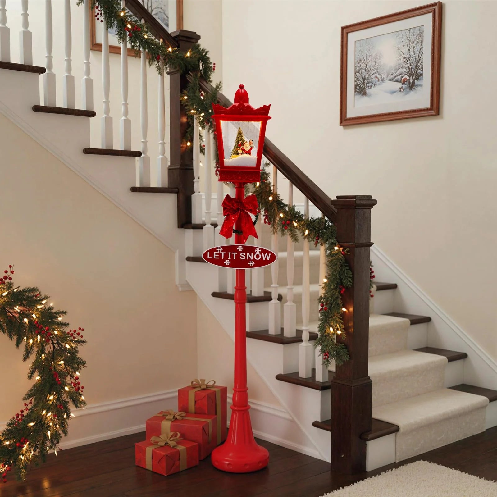 Tangkula 8 ft Musical Christmas Street Light Indoor/Outdoor Lamp Post with Warm White LEDs - Product image 9