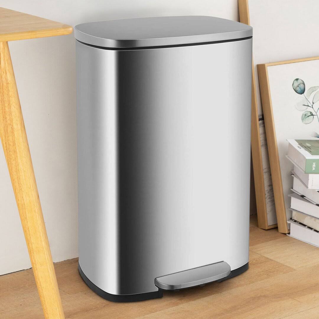 FDW 13.2 Gallon (50 Liters) Stainless Steel Trash Can, finger-proof - Product image 1