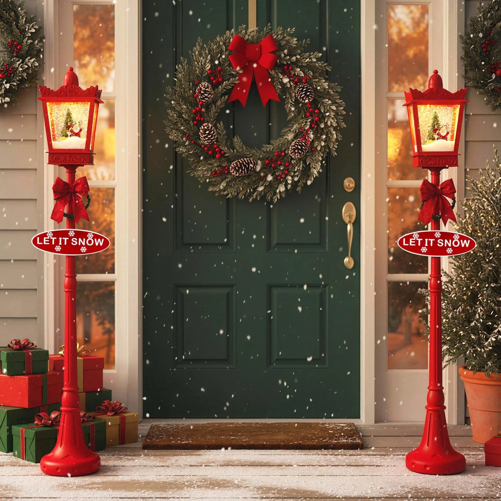 Tangkula 8 ft Musical Christmas Street Light Indoor/Outdoor Lamp Post with Warm White LEDs - Product image 2