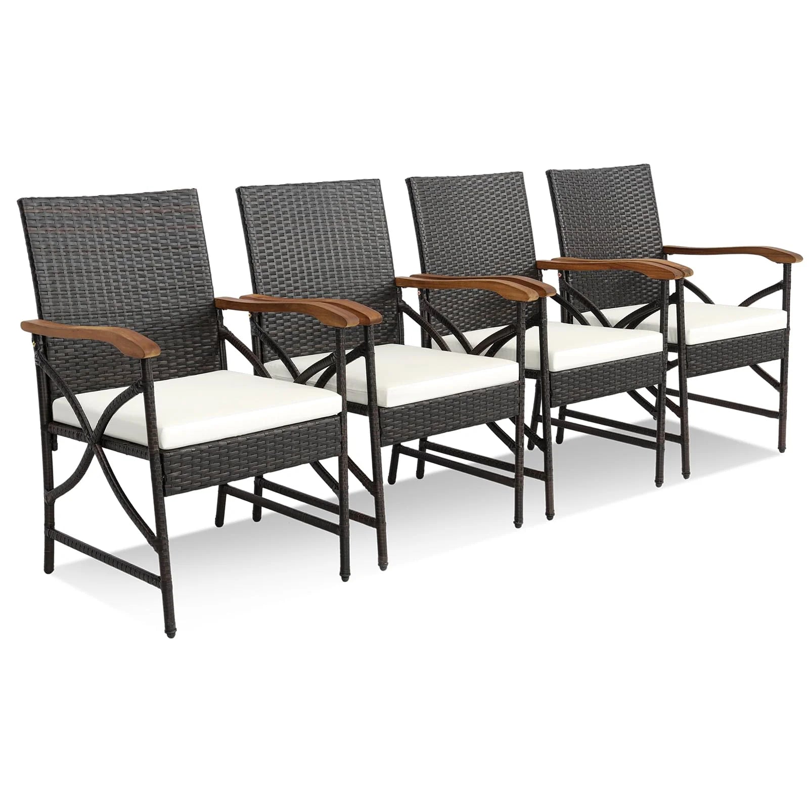 Tangkula Patio Wicker Chair Set of 2, Outdoor PE Rattan Chairs - Product image 10