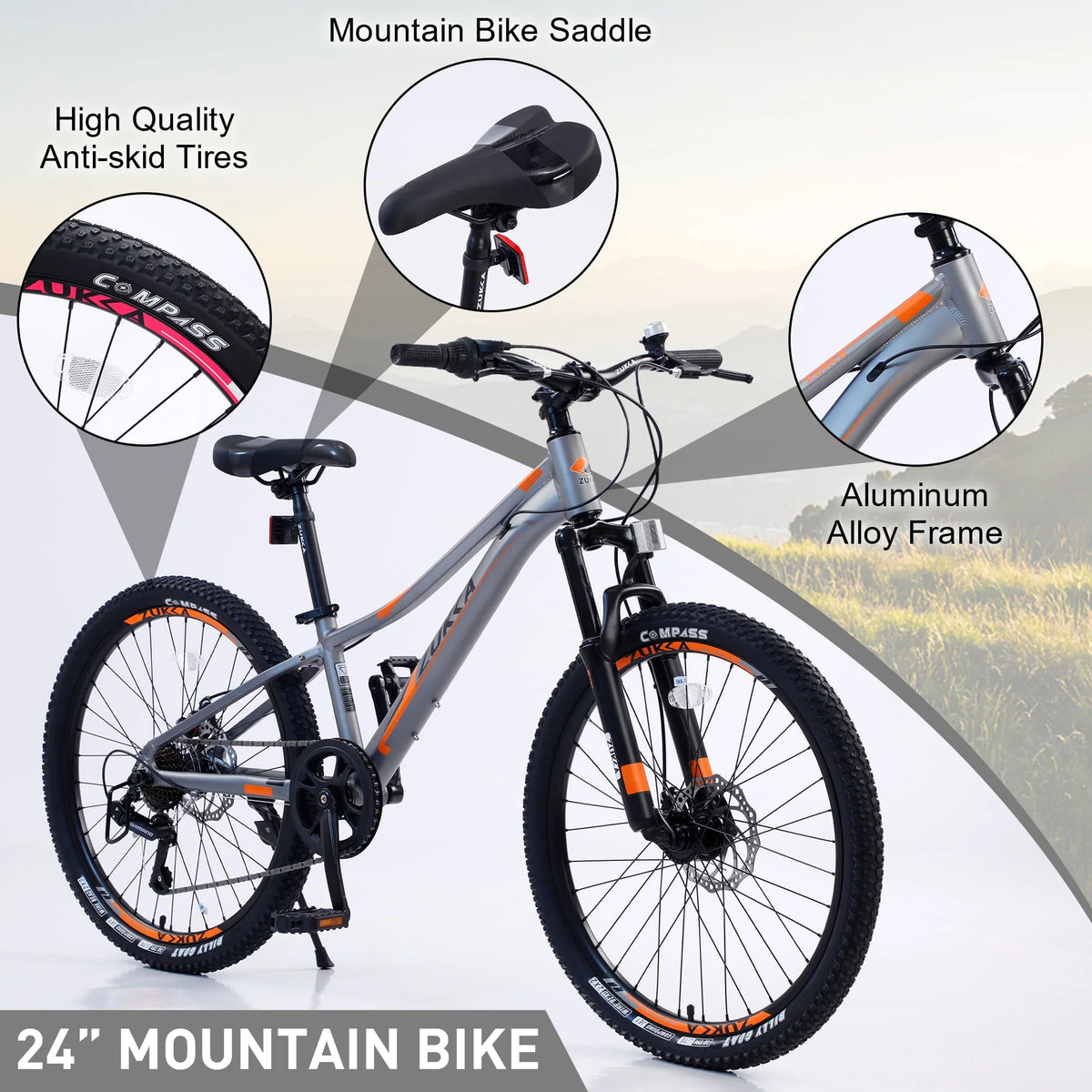 Meghna 24 in Mountain Bike Aluminum Alloy Frame 7 Speed Bicycle for Unisex Students - Product image 6