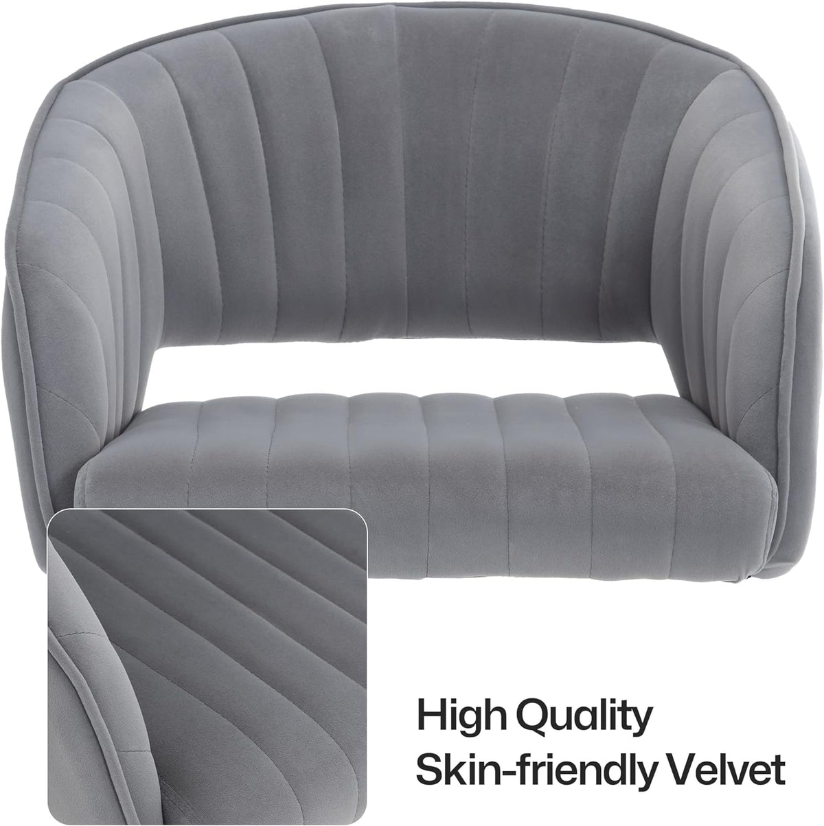 Home Office Swivel Desk Chair, Modern Velvet Vanity Chair, Height Adjustable Armchair with Gold Base - Product image 22