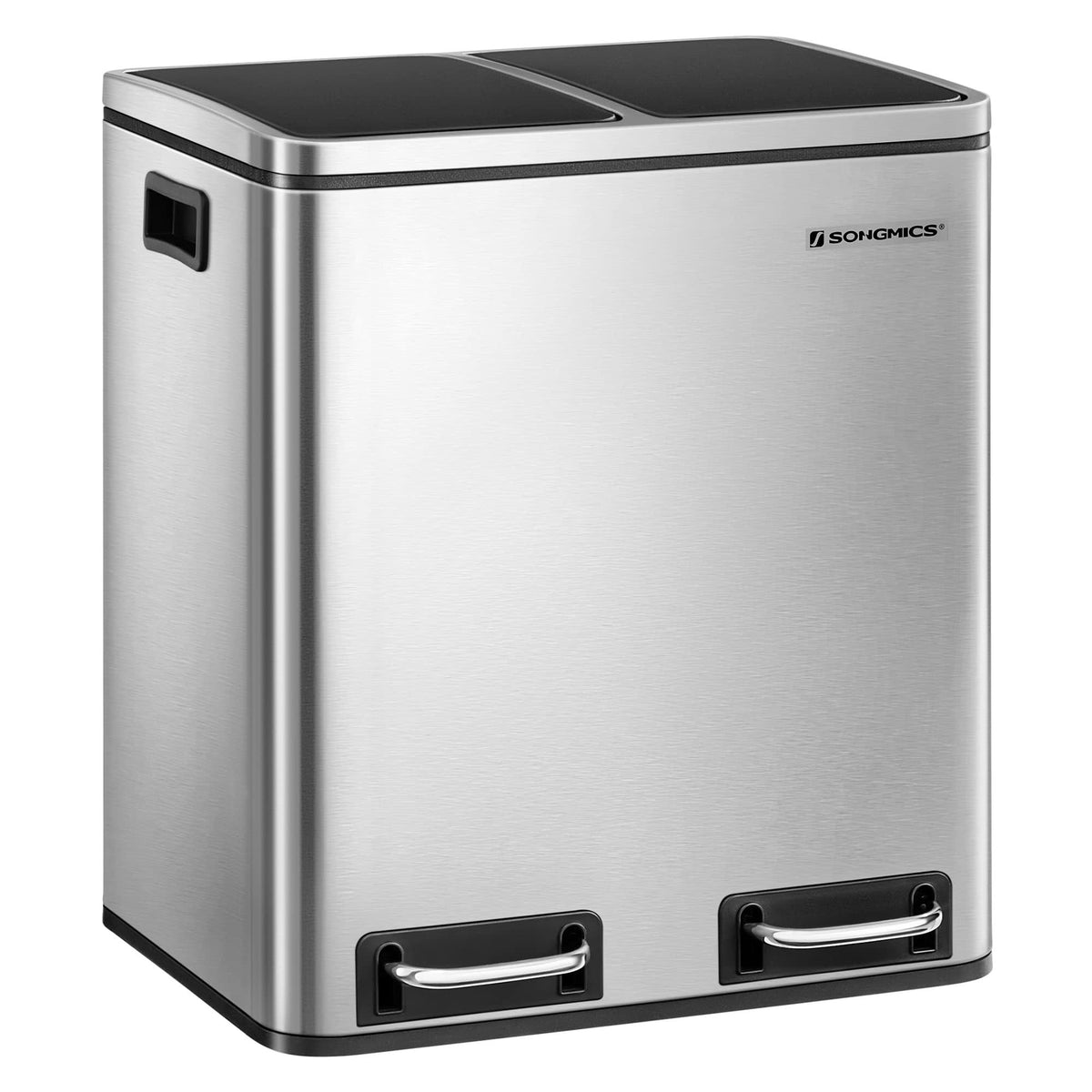 SONGMICS Trash Can, 2 x 4-Gallon Dual Compartment Garbage Can, 8 Gallon Recycle Bin for Small Kitchens - Product image 1