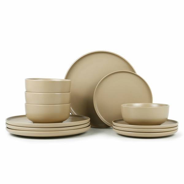 Mainstays Alessandra Brown 12-Piece Stoneware Dinnerware Set - Product image 1