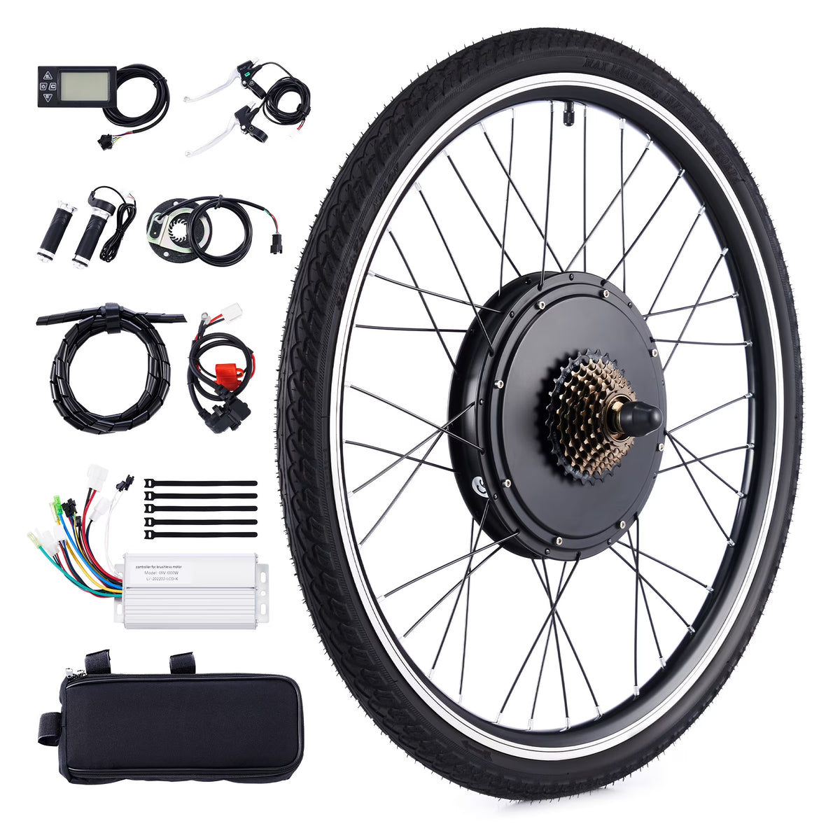 Viribus Electric Bike Conversion Kit 26" Rear Wheel 1000W Hub Motor LCD Ebike DIY Set - Product image 1