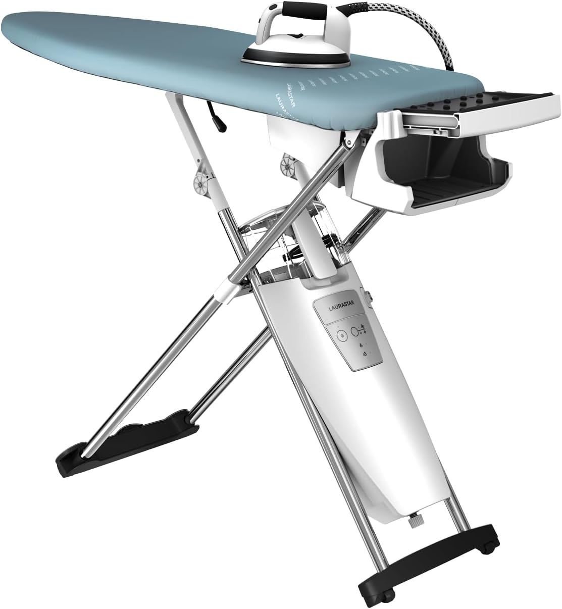 Laurastar S Pure, Ironing System, Hygienic Steam Eliminates 99.9% of Bacteria and Mites, Active Table, Casters, Removable Tank
