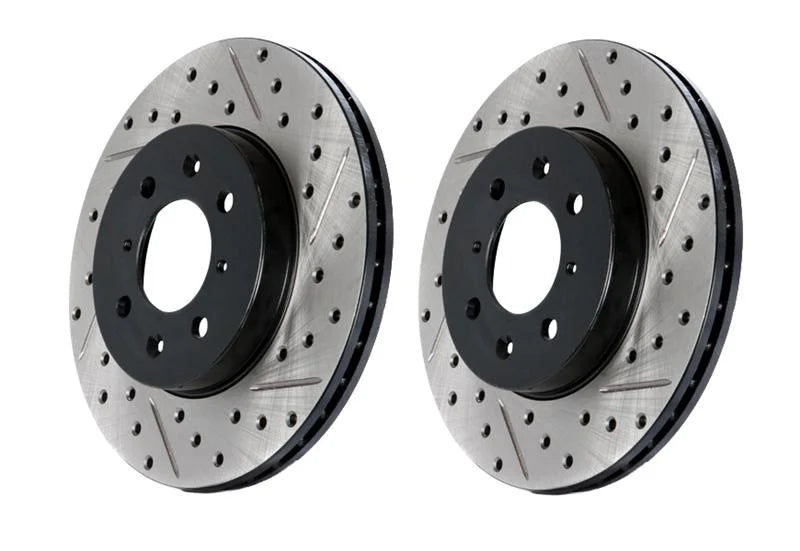 Stoptech Slotted & Drilled Sport Brake Rotor 04-07 Volvo V70 R & S60 R (330mm Front Disc)