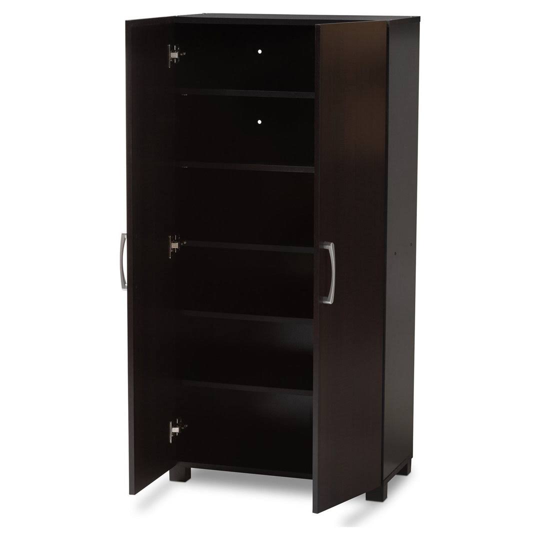 Ebern Designs 2-Door Wood Entryway 12 Pair Shoe Storage Cabinet Brown 49"H X 23"W X 12"D - Product image 1