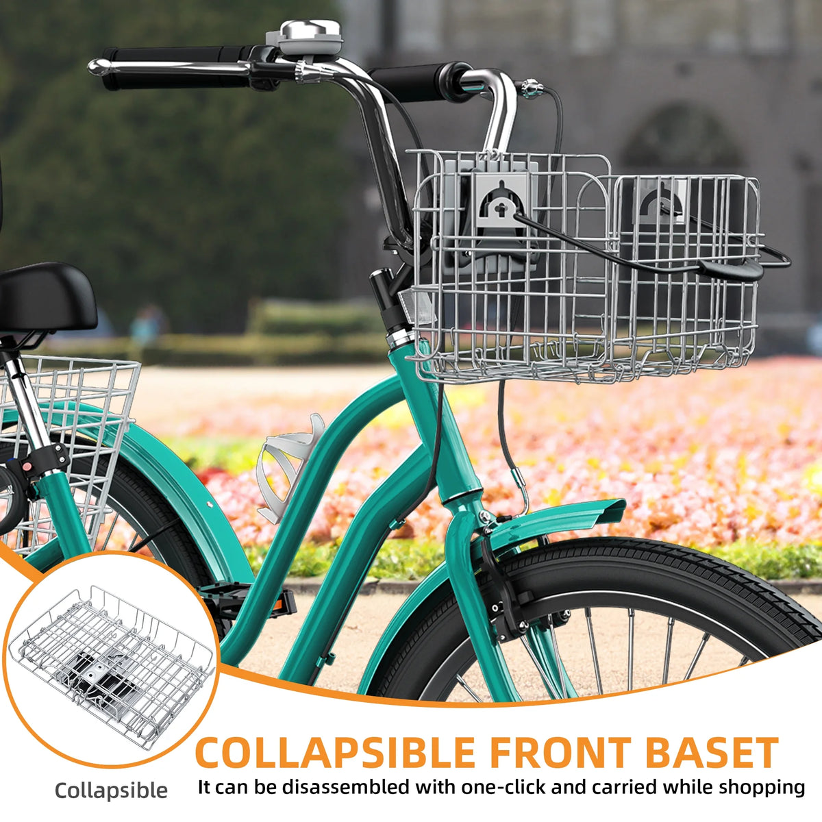 Dextrus 24 in 3 - Wheel Bike, Single Speed Adult Trike, Low Step - Through Cruiser with Front & Rear - Product image 34
