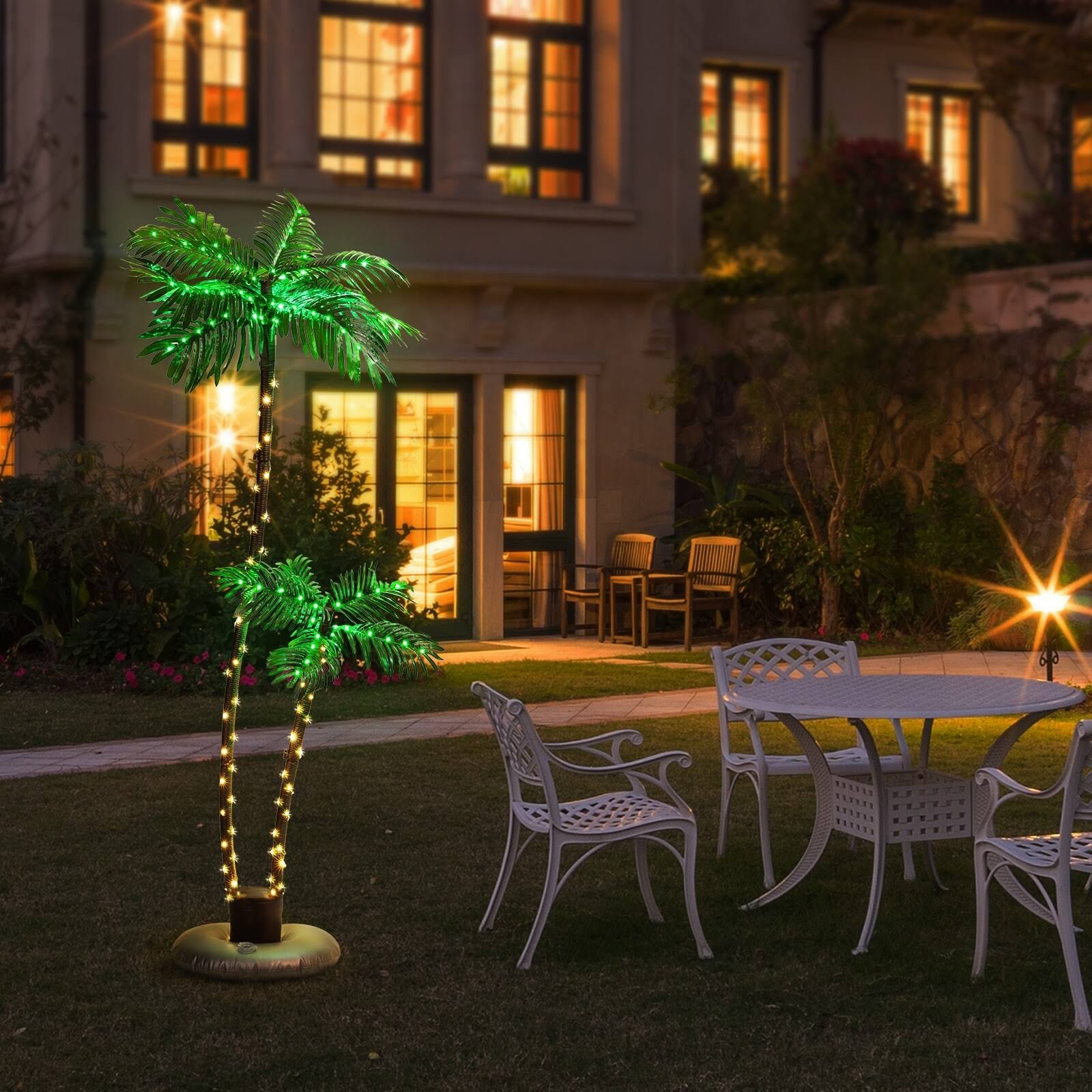Lighted Palm Tree for Outside Patio Yard Party Pool - 6FT-2-Tree-Solar - Product image 1