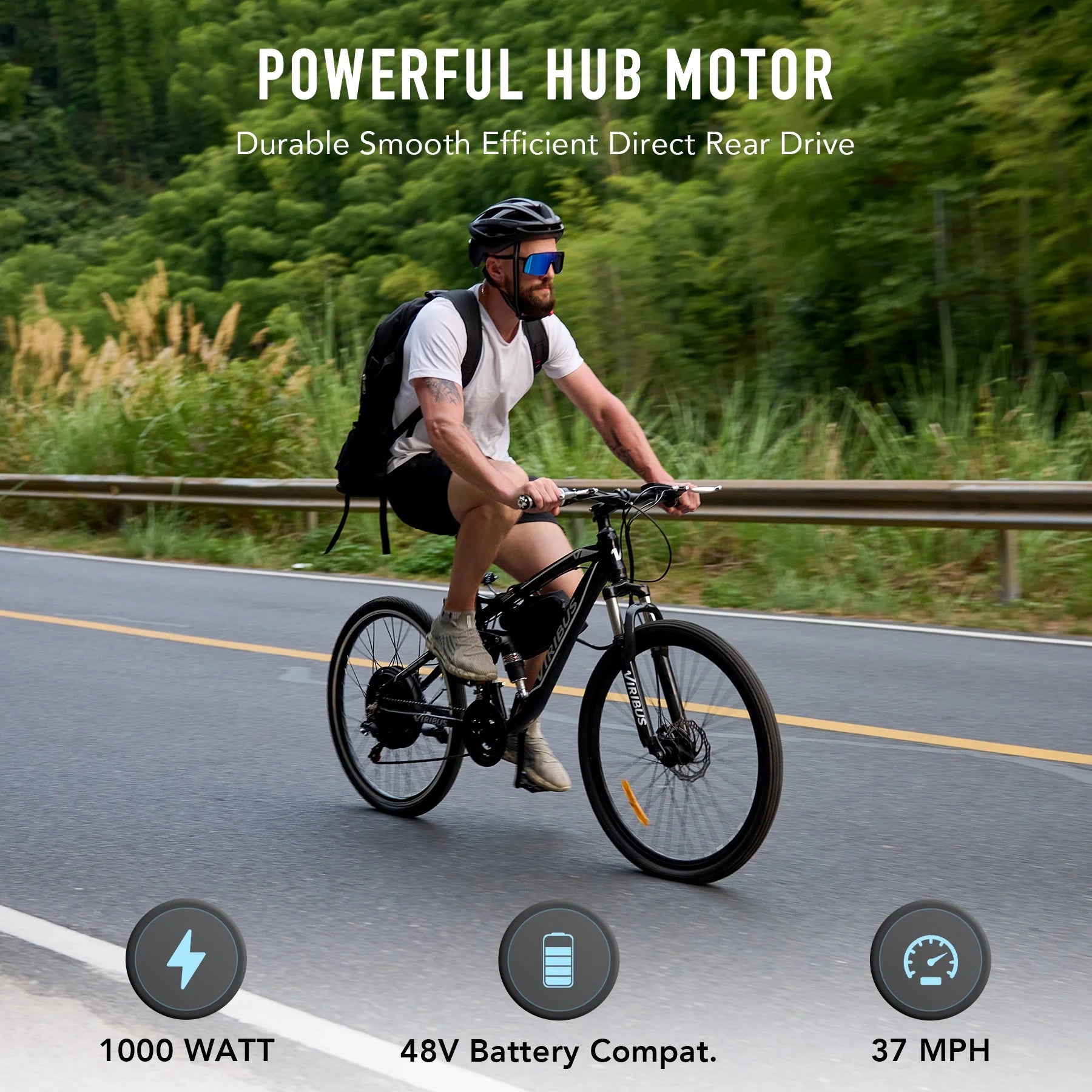 Viribus Electric Bike Conversion Kit 26" Rear Wheel 1000W Hub Motor LCD Ebike DIY Set - Product image 6