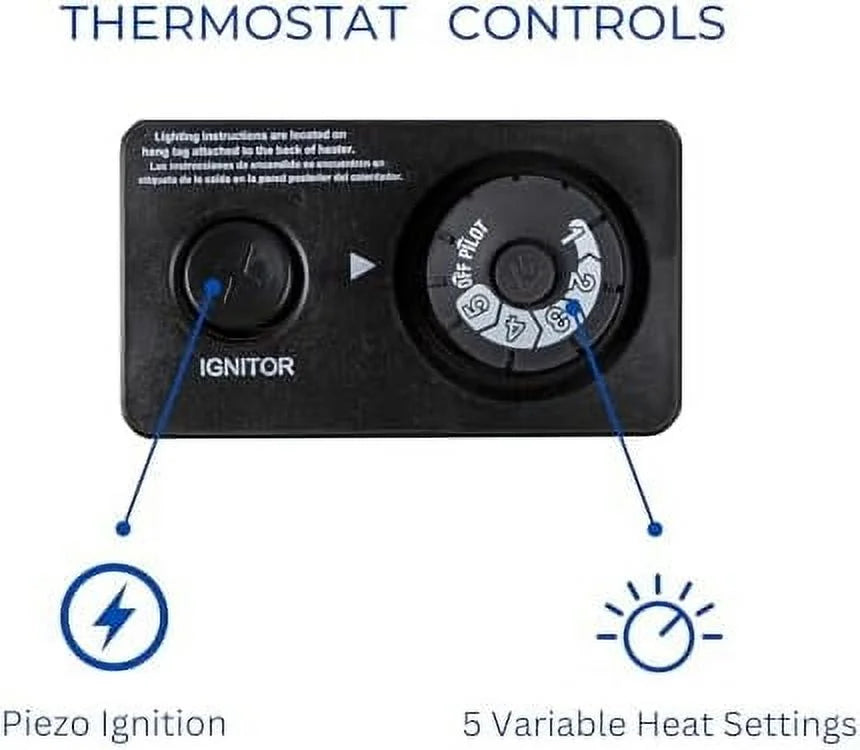 ML100TBAHR Ventless Propane Gas Blue Flame Space Heater with Thermostat Control for Living Room, Bedroom - Product image 4