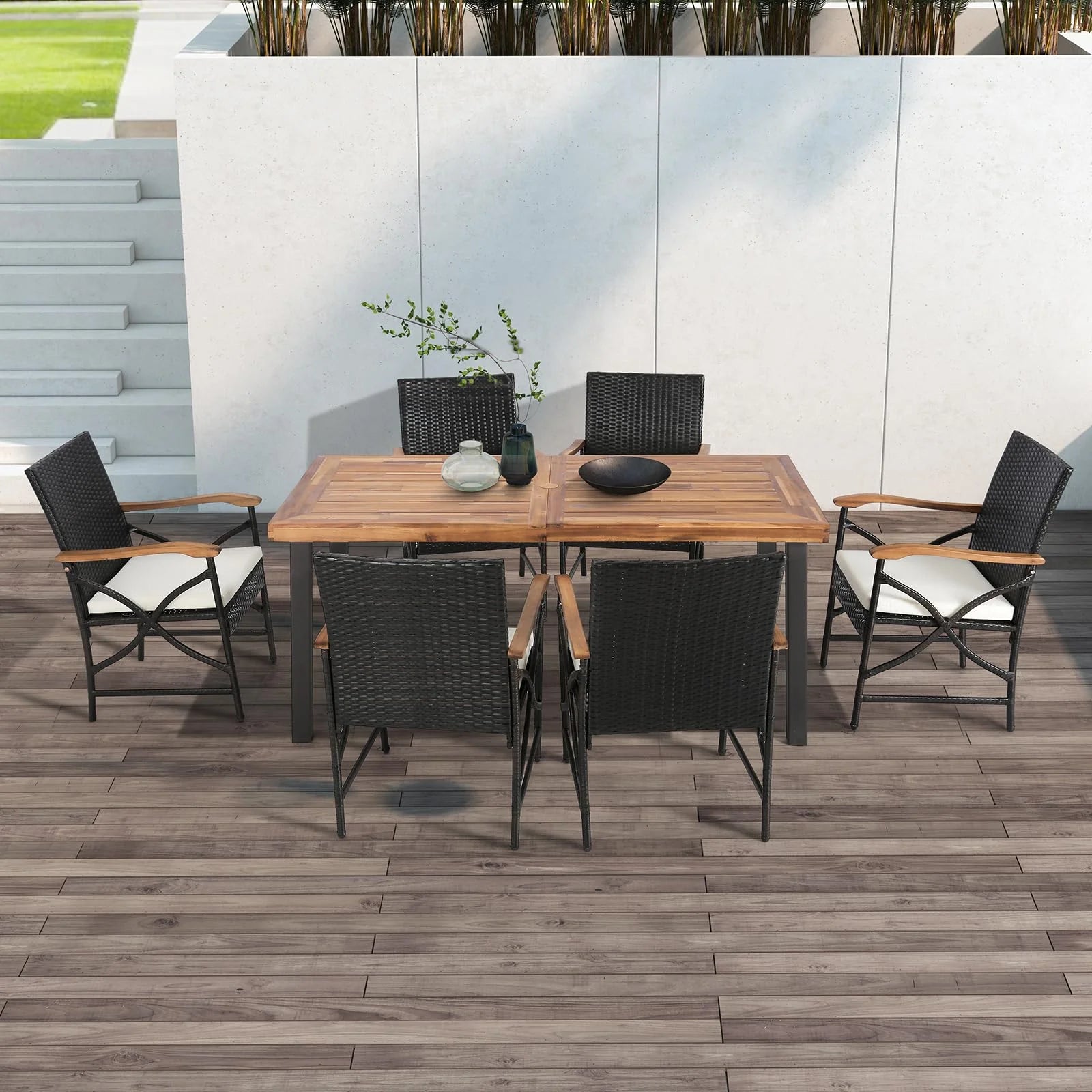 Tangkula Patio Wicker Chair Set of 2, Outdoor PE Rattan Chairs - Product image 6