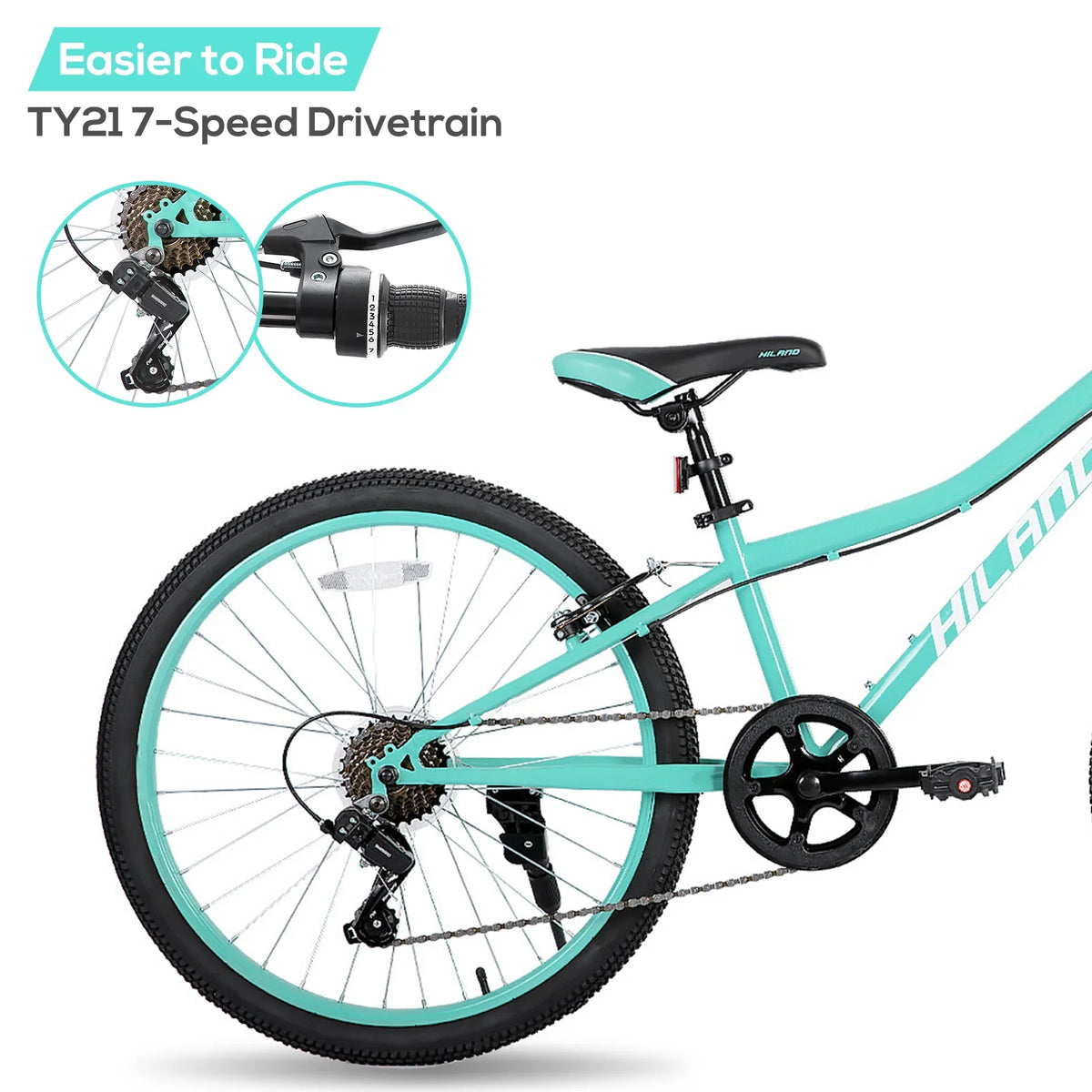 Hiland 24 in Mountain Bike, Front Suspension Fork Bicycles for Adults Multiple Colors - Product image 13