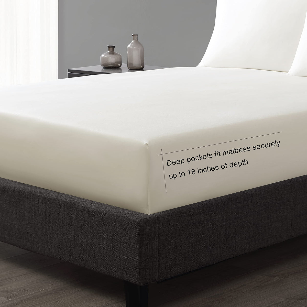 Vera Wang - 4 Pieces, Queen Sheet Set, Luxury Sateen Cotton Bedding, 800 Thread Count - Product image 6