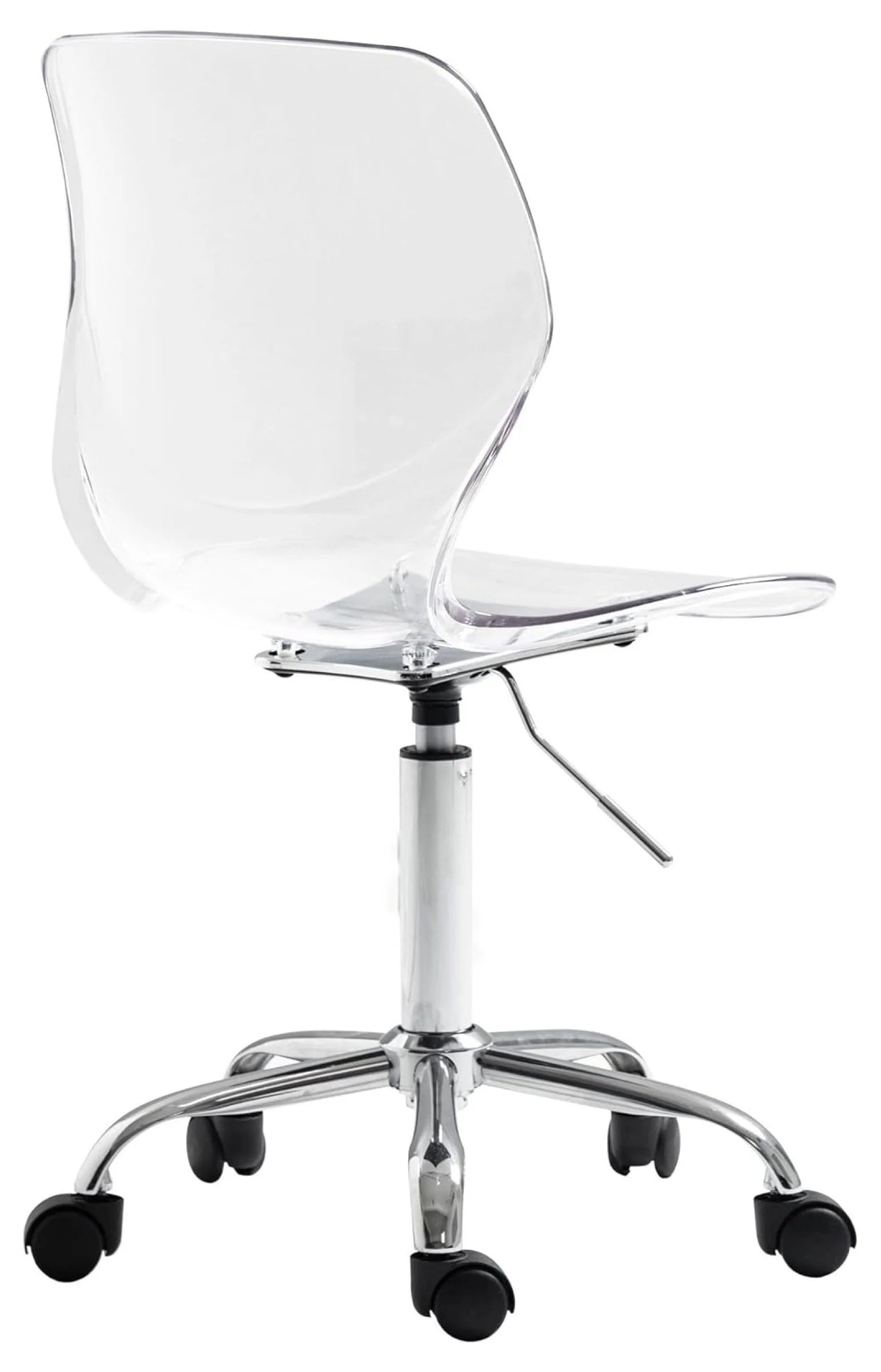 Echoworld Clear Rolling Chair, Armless Desk Chair with Golden Feet Swivel Molded Plastic Shell Adjustable - Product image 28