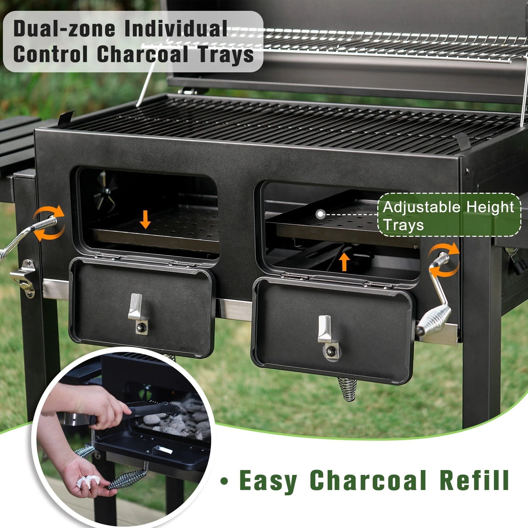 34 - Inch BBQ Charcoal Grill Outdoor Portable Barbecue Grill - Product image 4