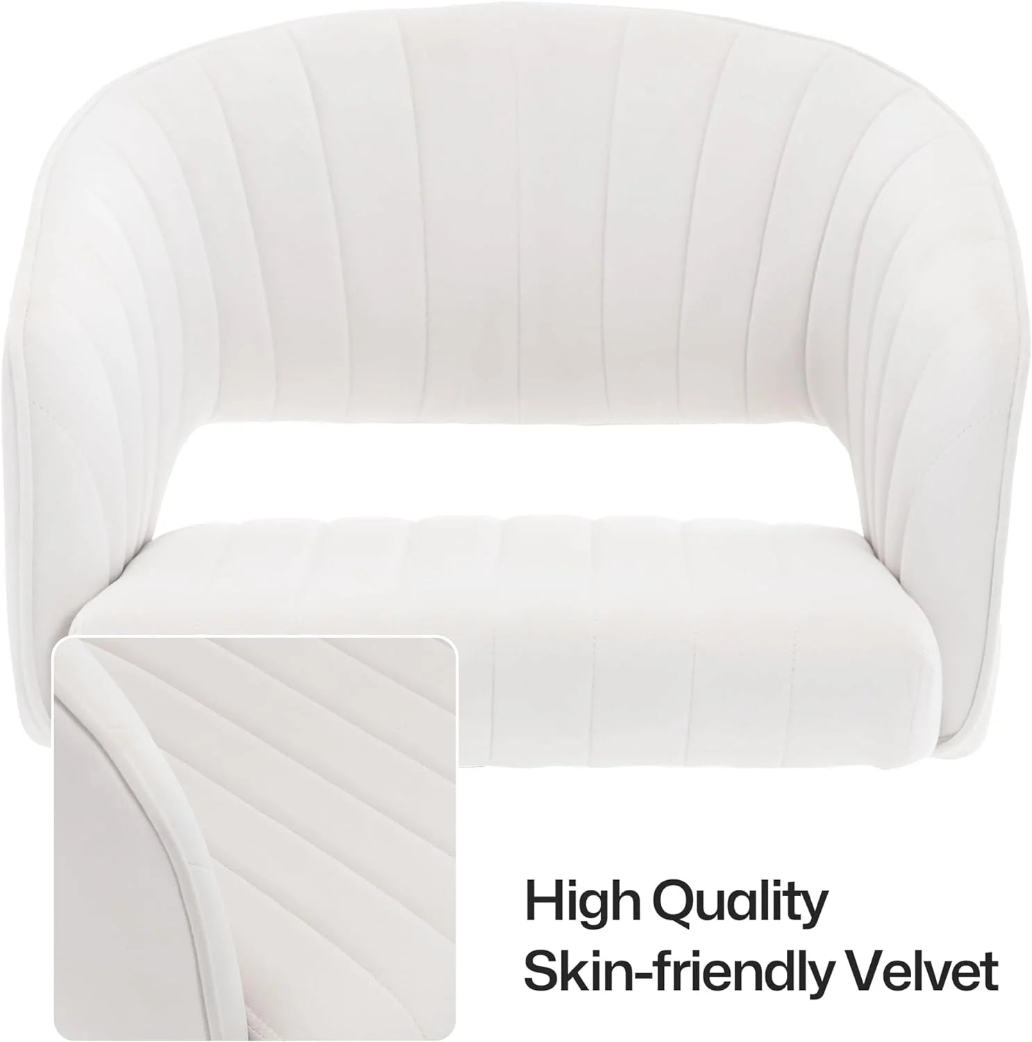 Home Office Swivel Desk Chair, Modern Velvet Vanity Chair, Height Adjustable Armchair with Gold Base - Product image 14