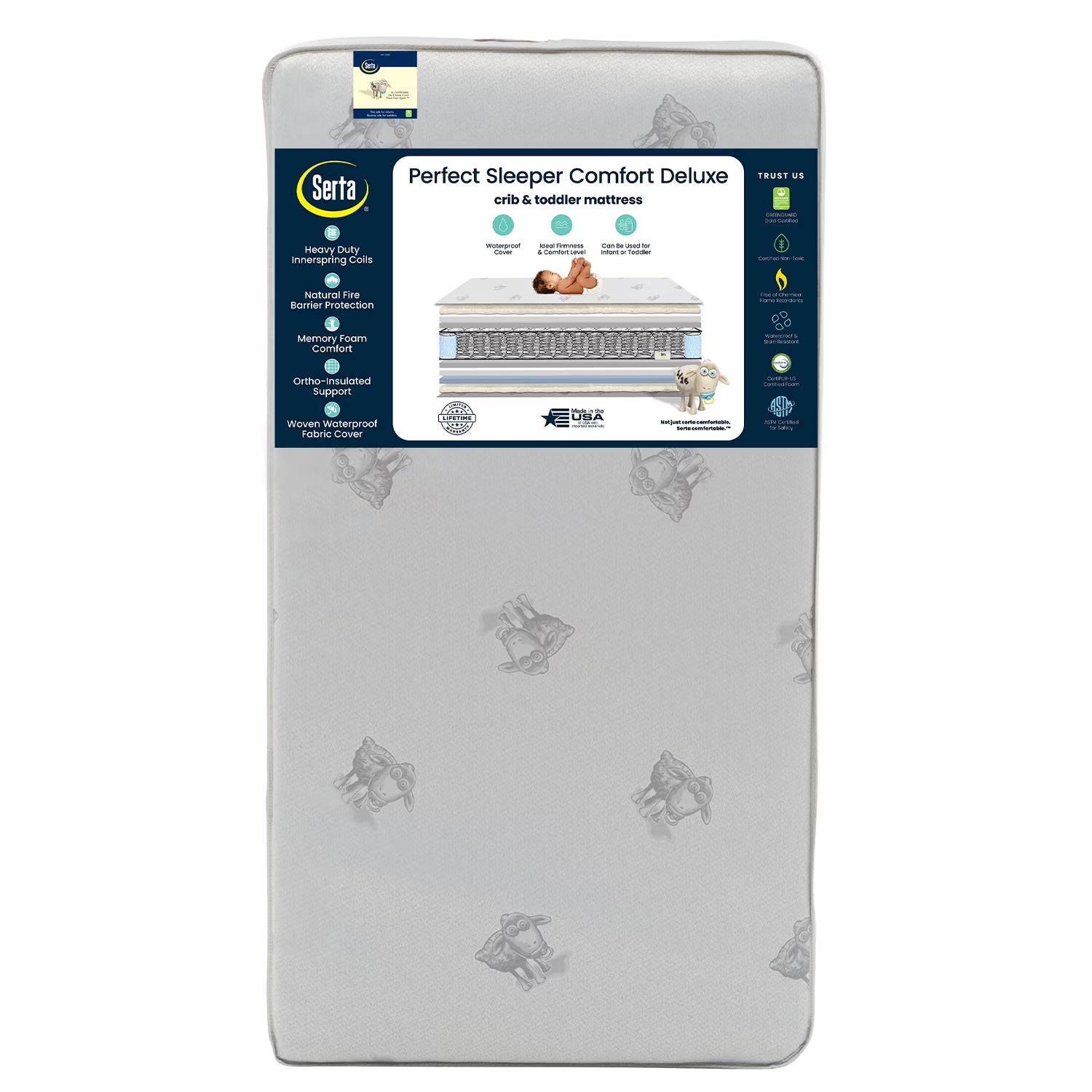 Serta Perfect Sleeper Comfort Deluxe 2 - Stage Crib and Toddler Mattress - 220 Inerlocking Coils - Product image 1