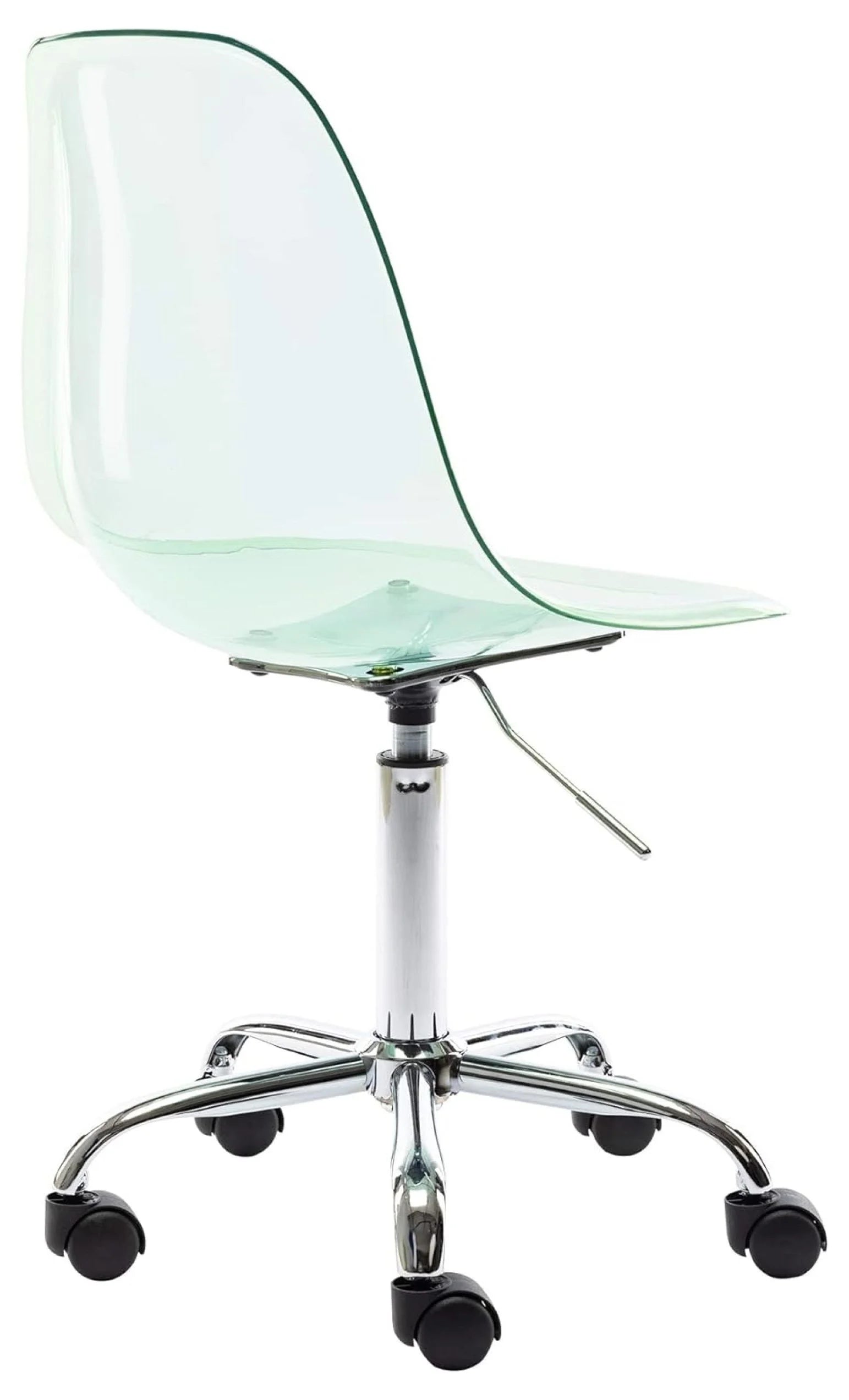 Echoworld Clear Rolling Chair, Armless Desk Chair with Golden Feet Swivel Molded Plastic Shell Adjustable - Product image 21