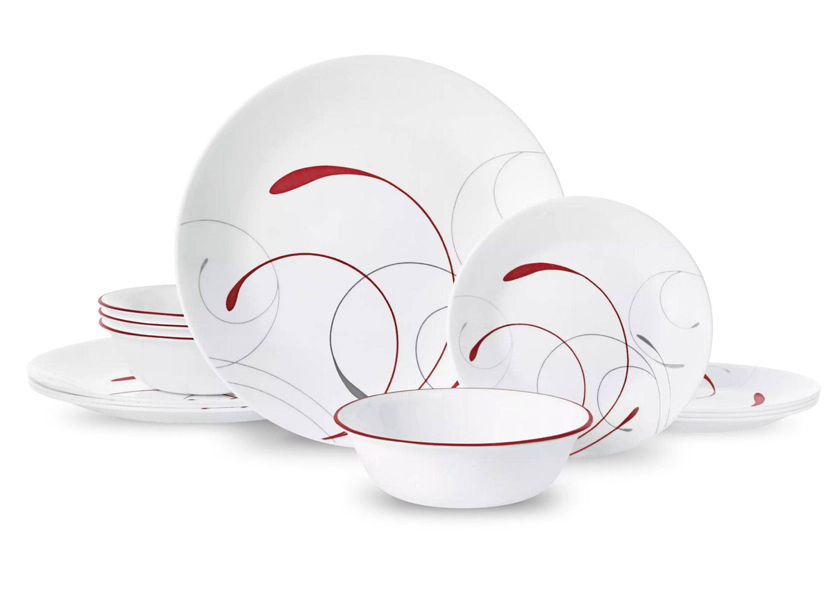 Corelle Splendor, White and Red, 12 Piece, Dinnerware Set - Product image 1