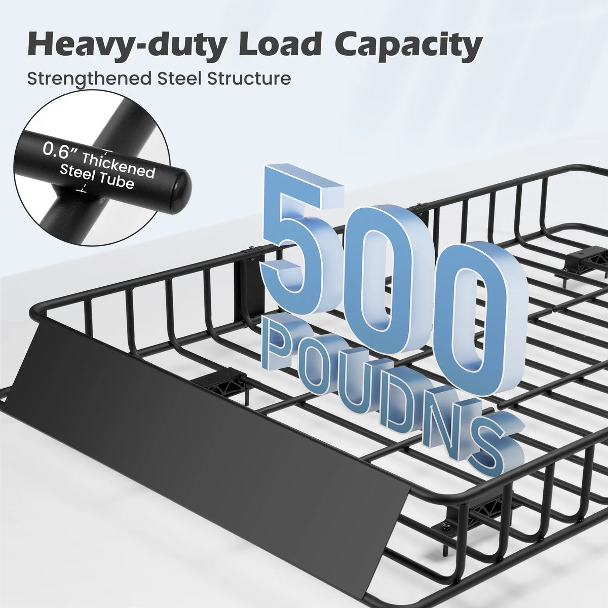 Naipo Roof Rack Cargo Basket, 500 lb, 64"x39"x6"extendable Roof Luggage Holder Rack with 4 U - Product image 4