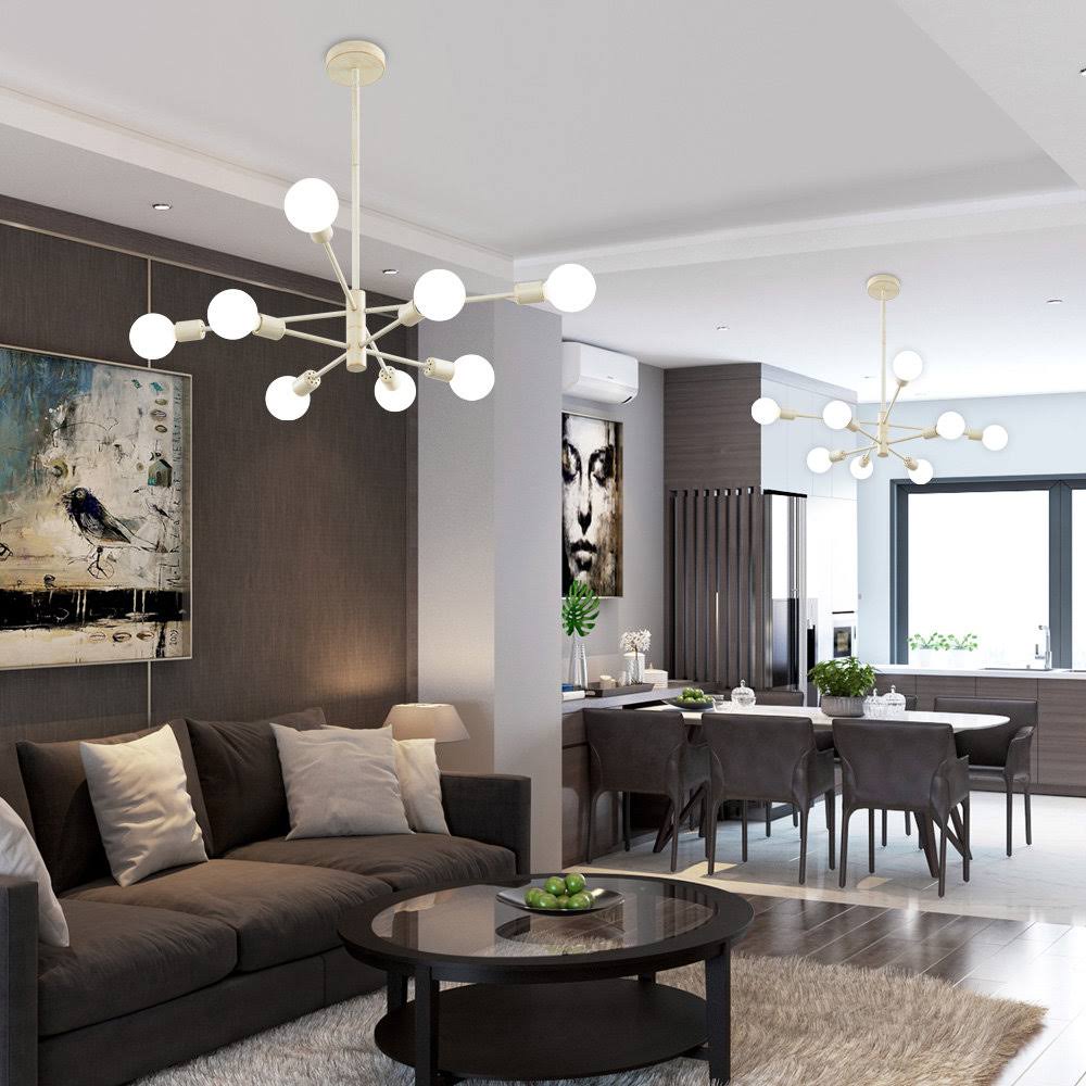 Glenarm 8-Light Modern Sputnik Sphere Chandelier George Oliver Finish: White Rubbed Gold - Product image 1