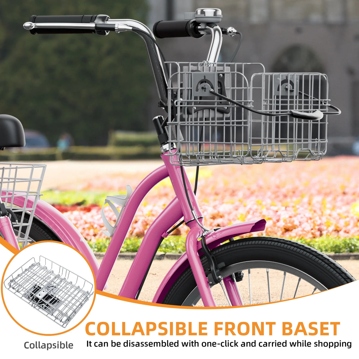 Dextrus 24 in 3 - Wheel Bike, Single Speed Adult Trike, Low Step - Through Cruiser with Front & Rear - Product image 41