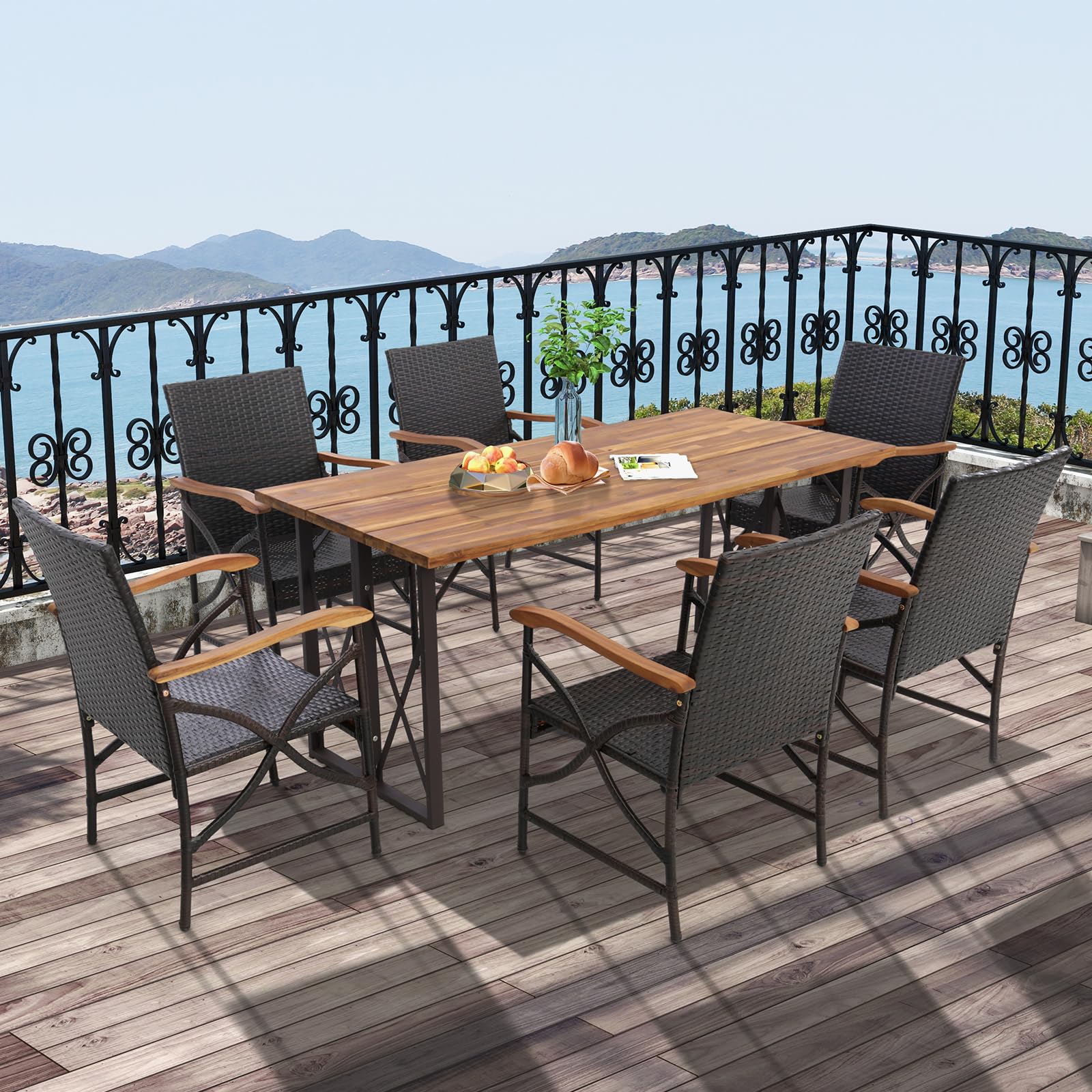 Tangkula Patio Wicker Chair Set of 2, Outdoor PE Rattan Chairs - Product image 5
