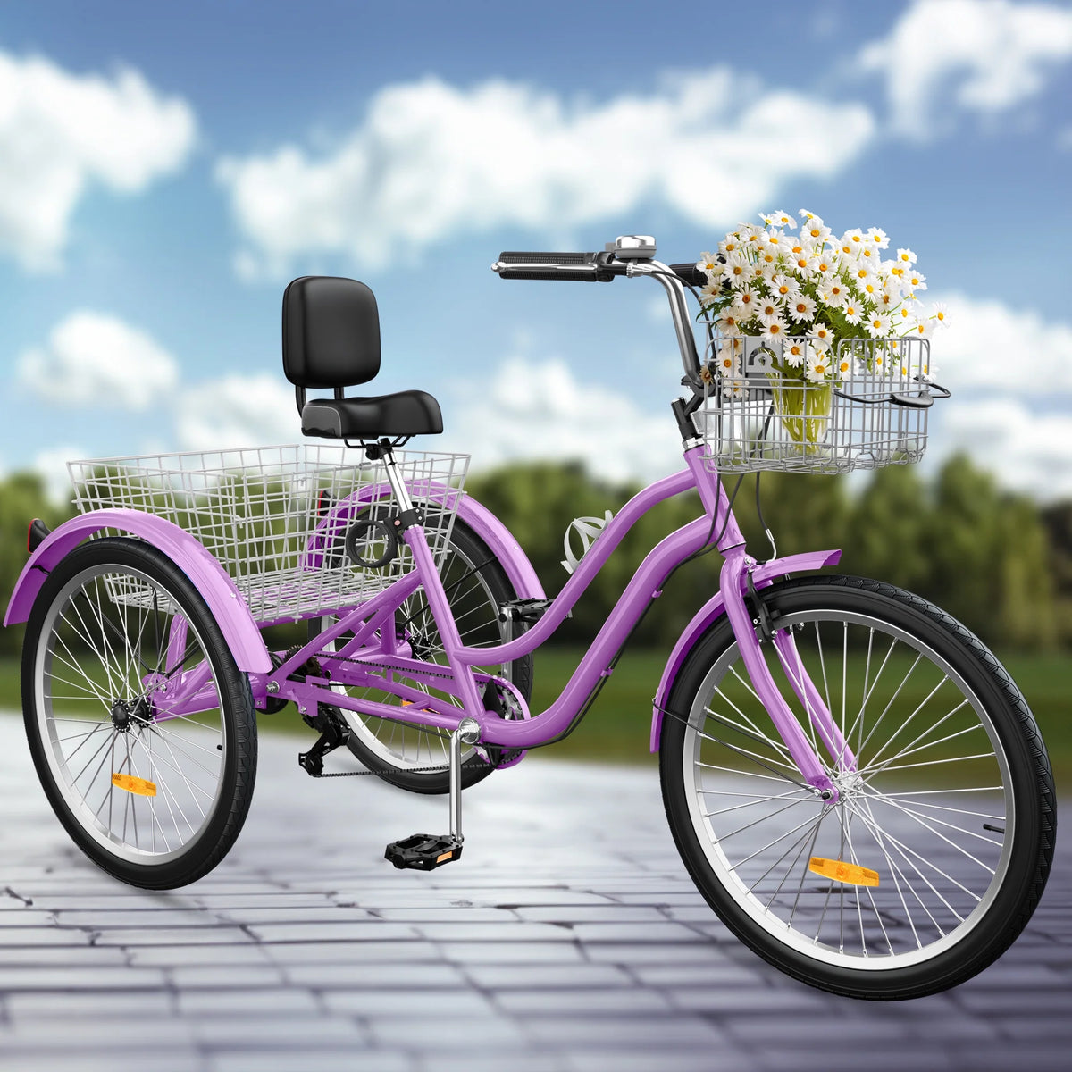 Dextrus 24 in 3 - Wheel Bike, Single Speed Adult Trike, Low Step - Through Cruiser with Front & Rear - Product image 4