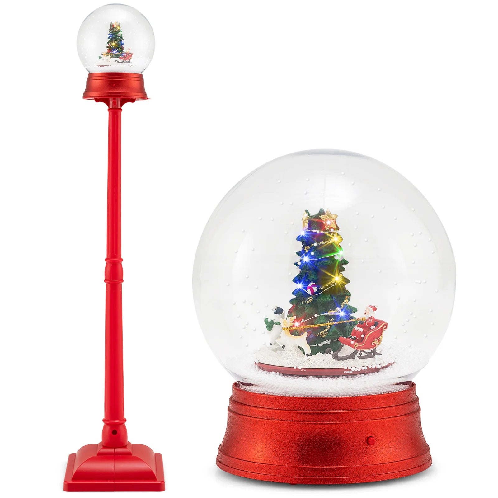 Tangkula 5.3 Ft 2-in-1 Musical Christmas Street Lamp with Falling Snow - Product image 10