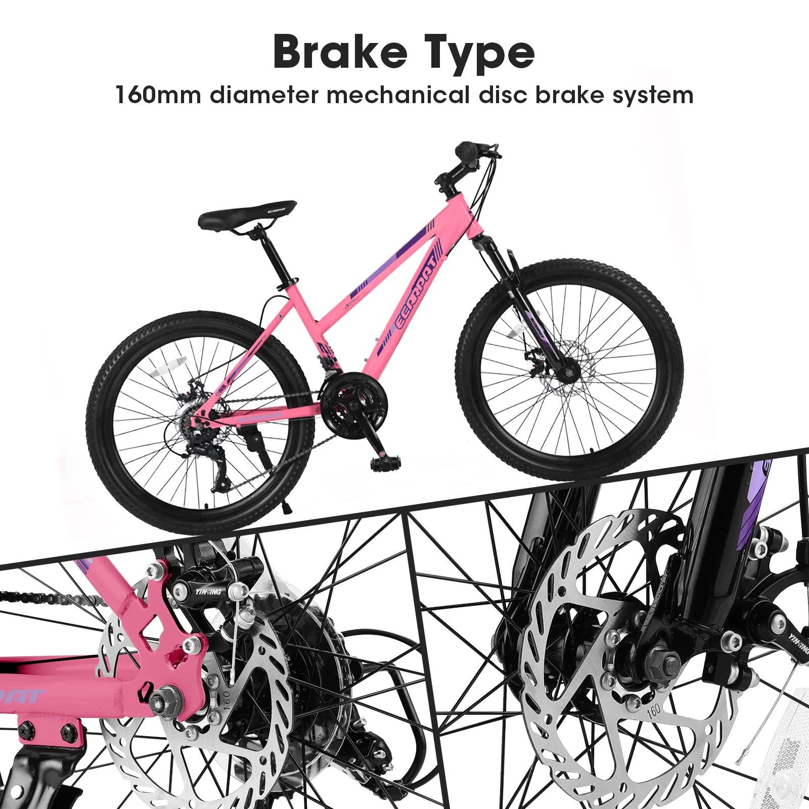 Ecarpat 26 in Mountain Bike Adults Womens Mountain Bicycles with Dual Disc Brakes Shimano 21 - Product image 11