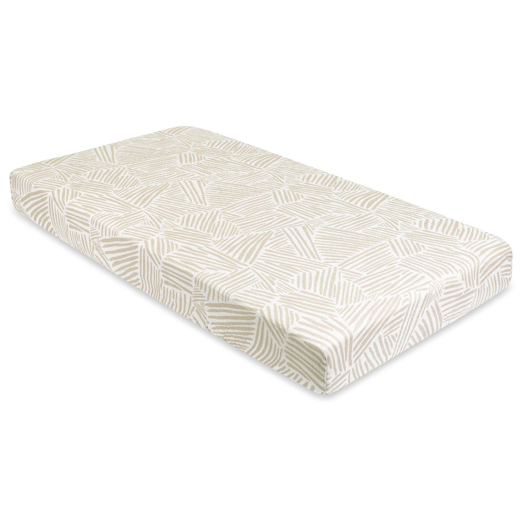 Babyletto Crib Sheet in GOTS Certified Organic Muslin Cotton - Oat Stripe - Product image 1