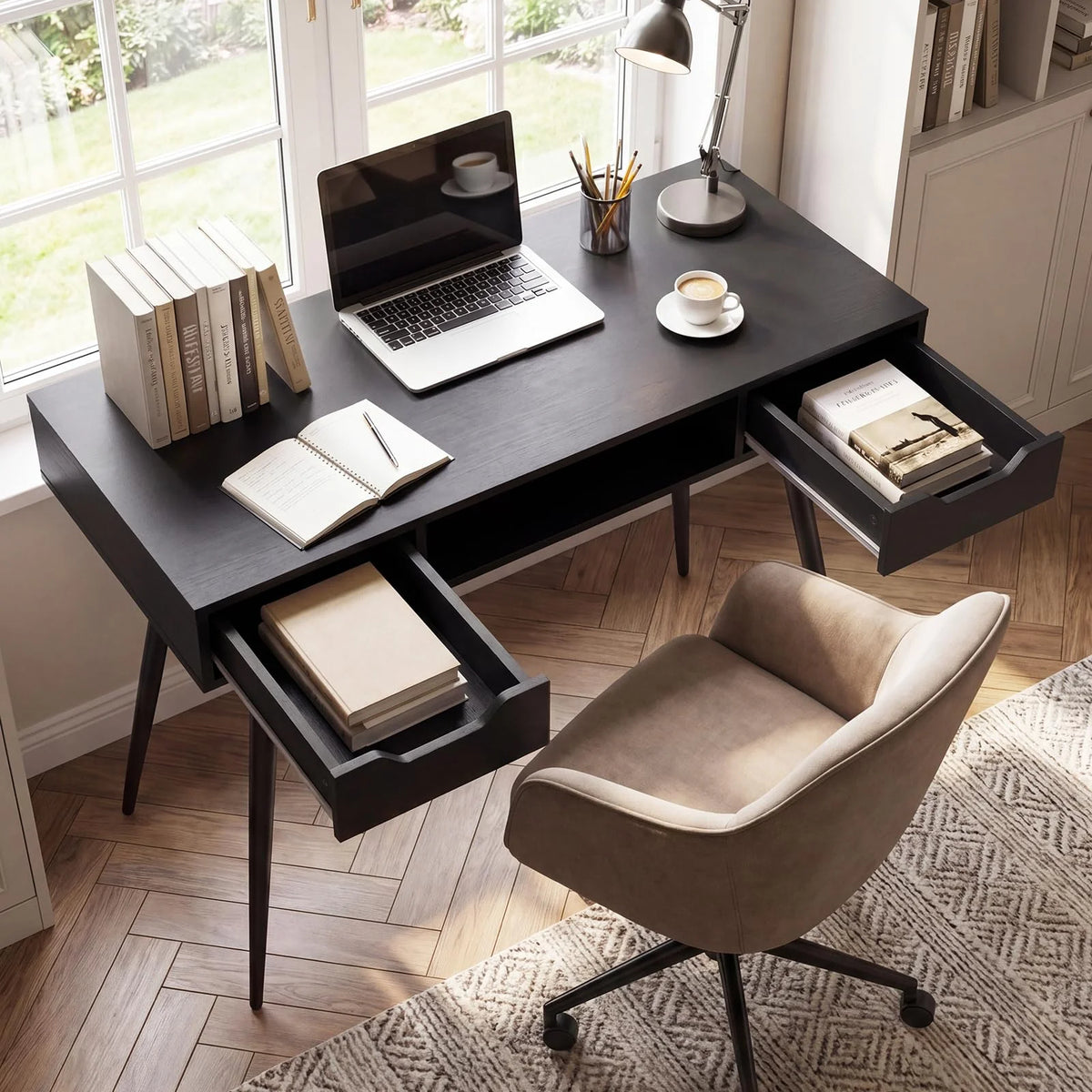 Tangkula Mid Century Modern Computer Desk for Home Office & Compact Spaces - Product image 2