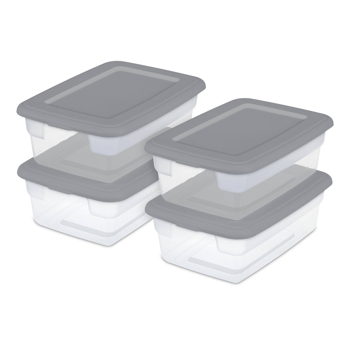 Sterilite Set of (4) 12 Qt. Storage Boxes Plastic, Titanium - Product image 1