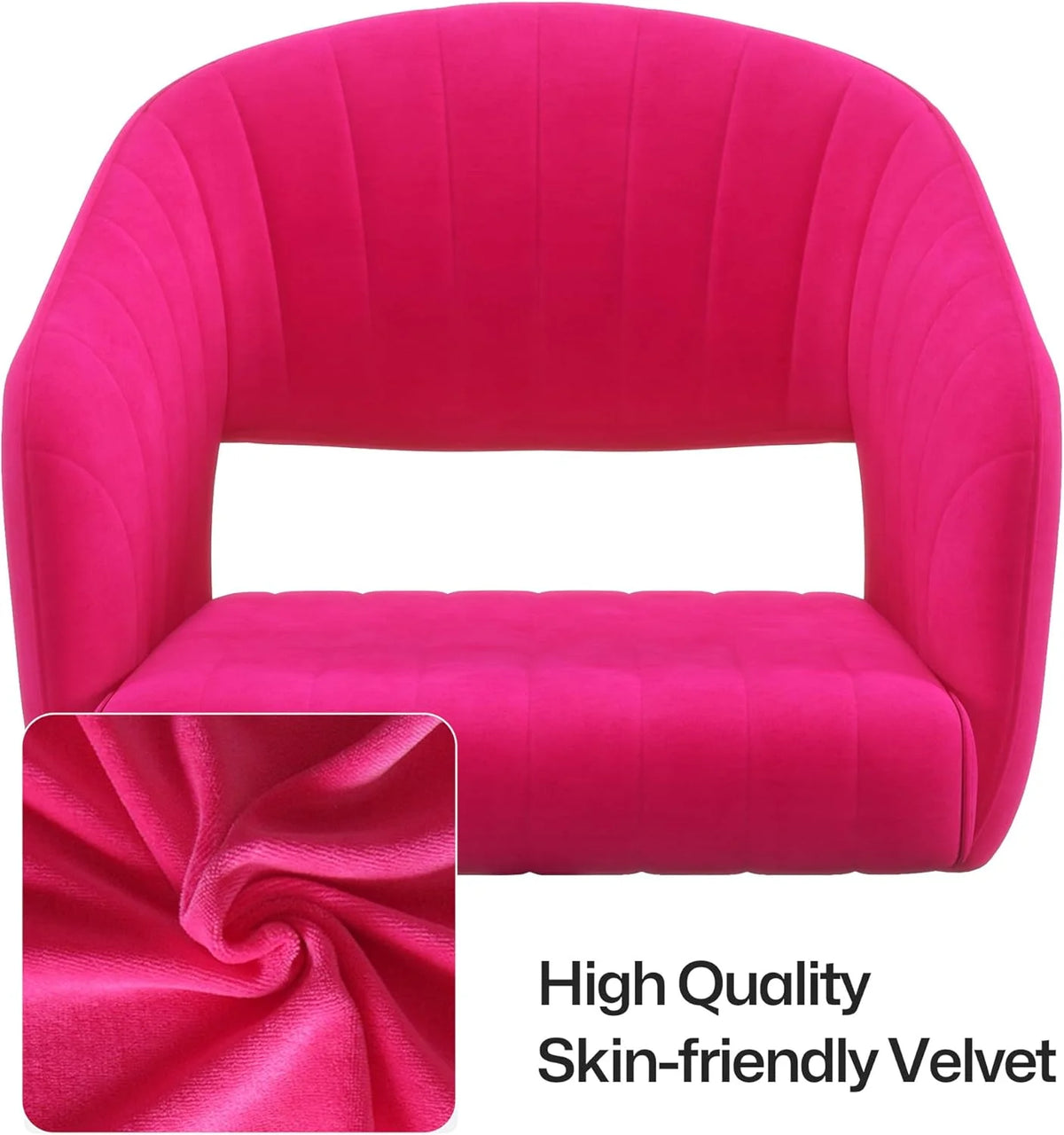 Home Office Swivel Desk Chair, Modern Velvet Vanity Chair, Height Adjustable Armchair with Gold Base - Product image 29