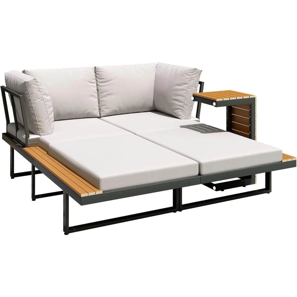 AECOJOY 4 Piece Metal Patio Furniture Set with Waterproof Cover, Convertible Outdoor Daybed with Coffee - Product image 10
