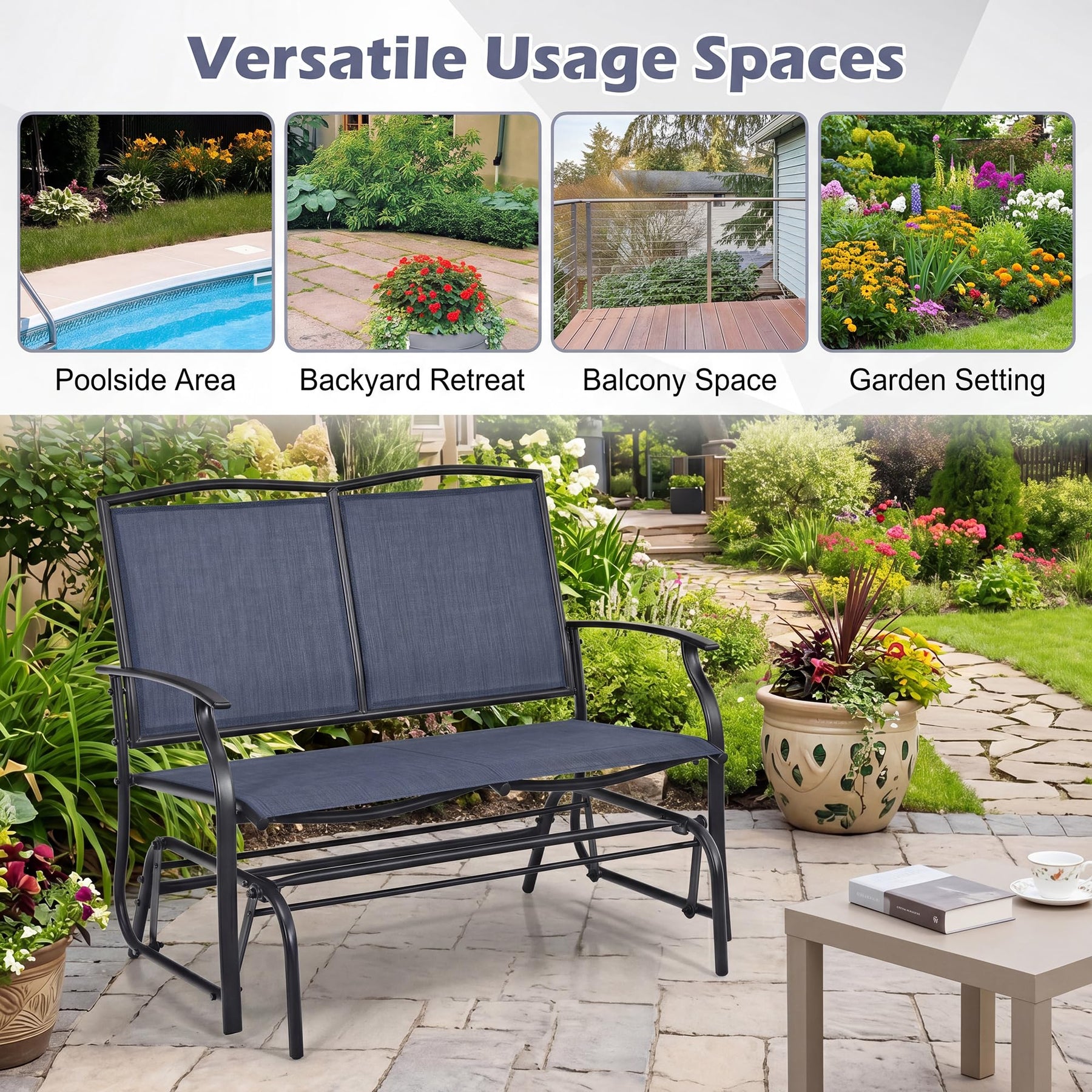 Tangkula 2-Person Patio Swing Glider Bench - Product image 7