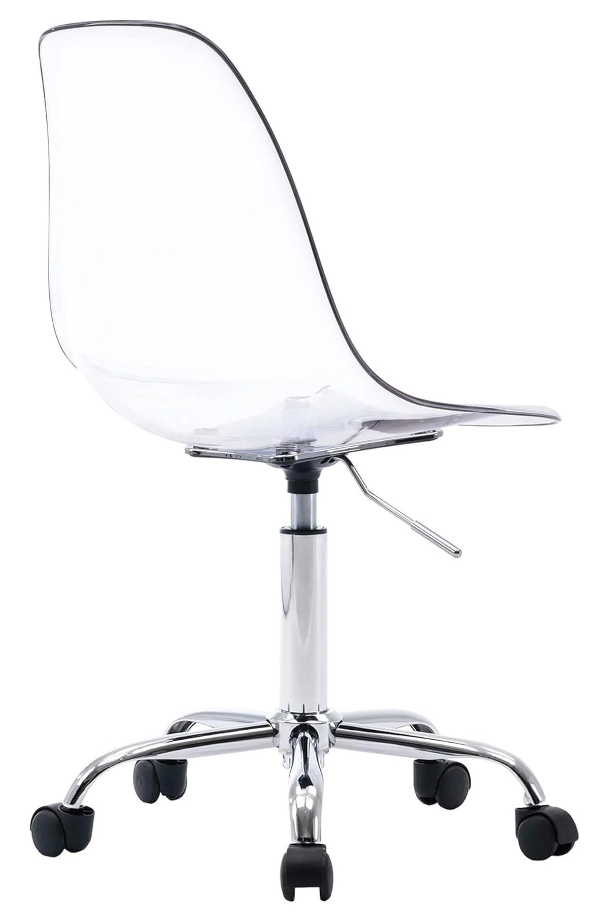 Echoworld Clear Rolling Chair, Armless Desk Chair with Golden Feet Swivel Molded Plastic Shell Adjustable - Product image 15