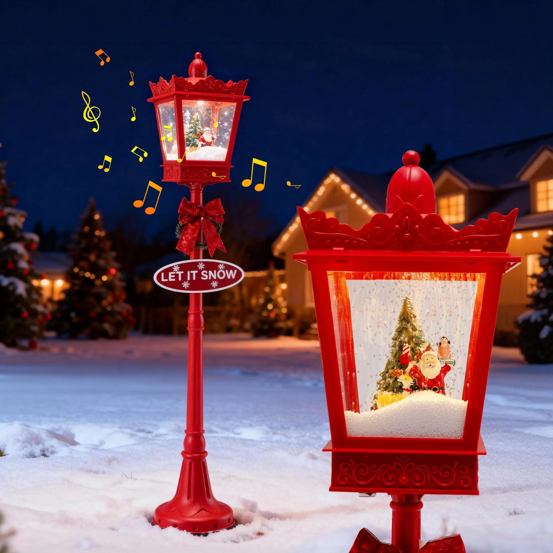 Tangkula 8 ft Musical Christmas Street Light Indoor/Outdoor Lamp Post with Warm White LEDs - Product image 1