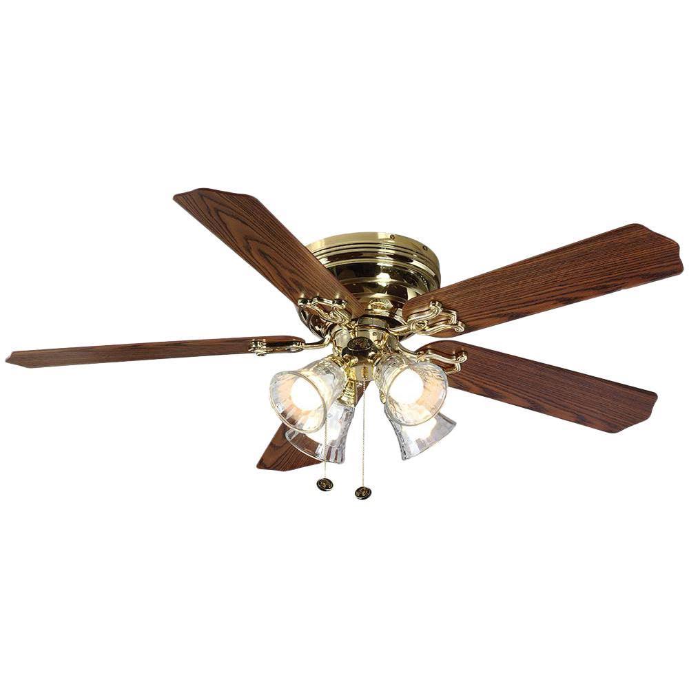 Hampton Bay Carriage House 52 in. LED Indoor Polished Brass Ceiling Fan - Product image 1